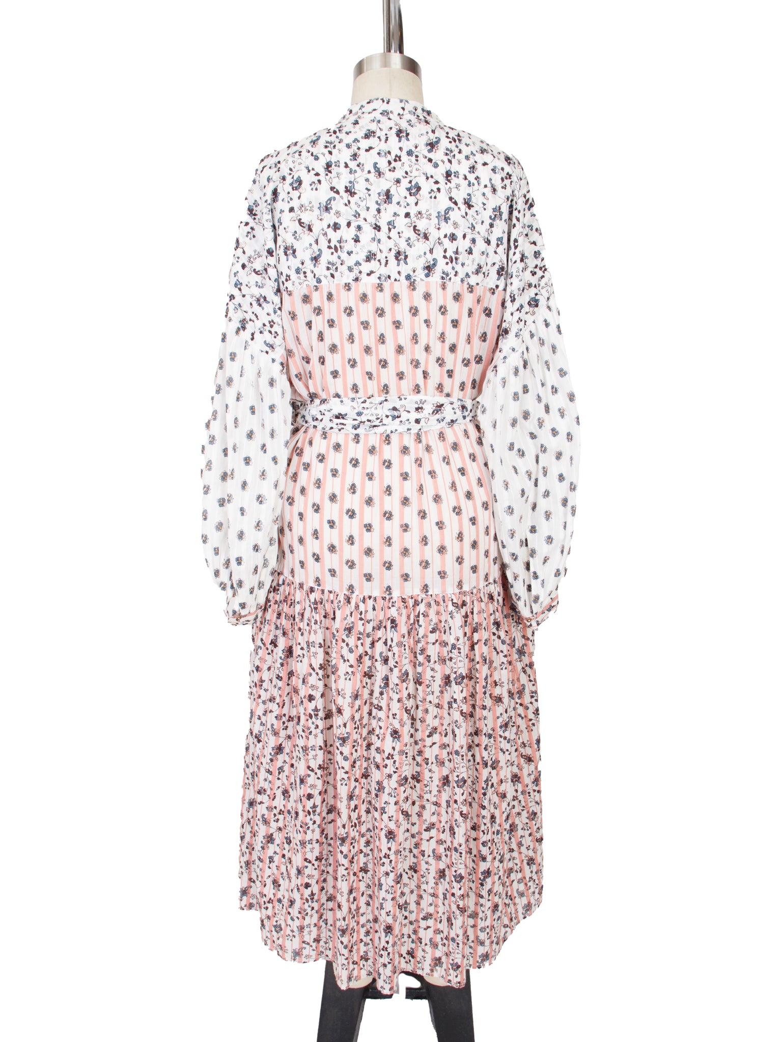 Ulla Johnson Cotton Gauze Floral Striped Dress