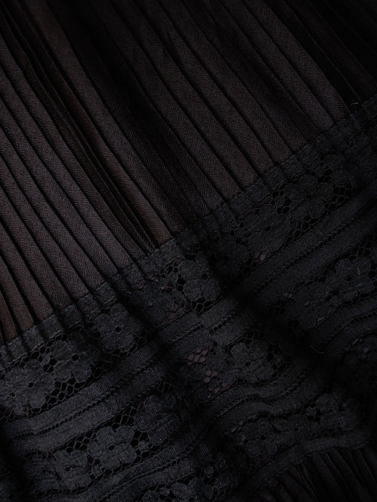 1940s Crepe De Chine Pleated Tiered Dress*
