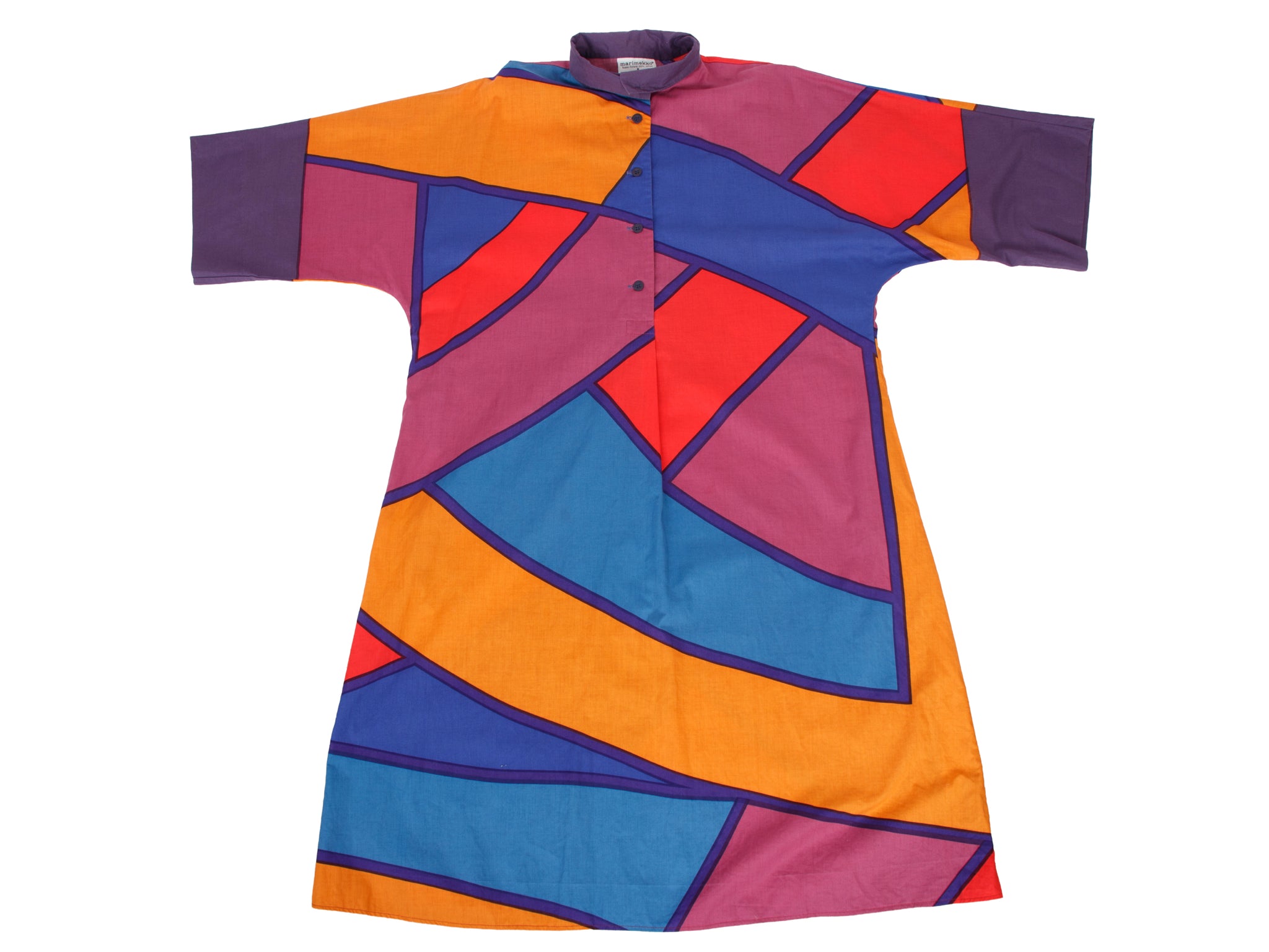Marimekko Purple Multicolor Geometric Dress