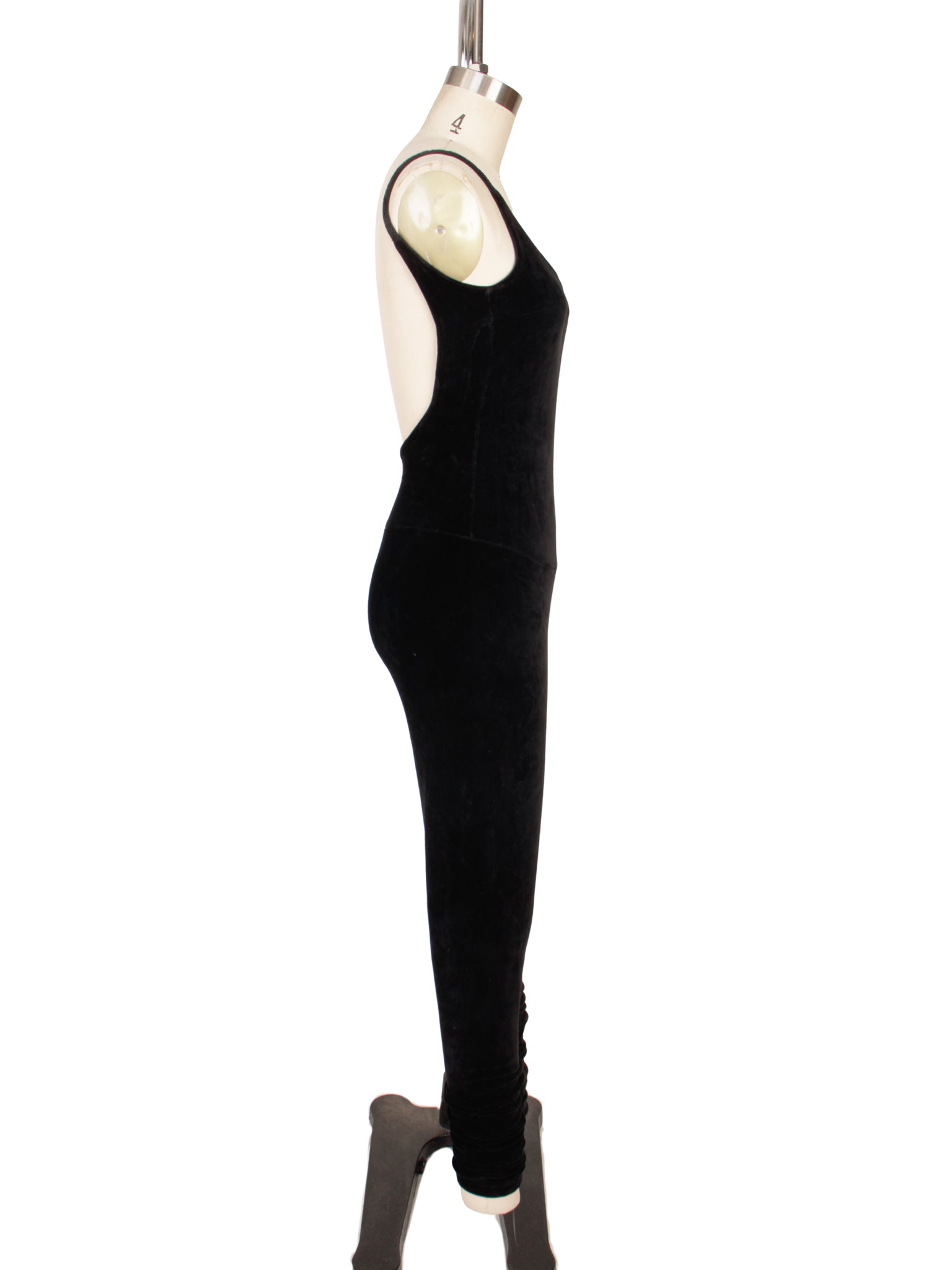 1980s Betsey Johnson Punk Label Velour Jumpsuit