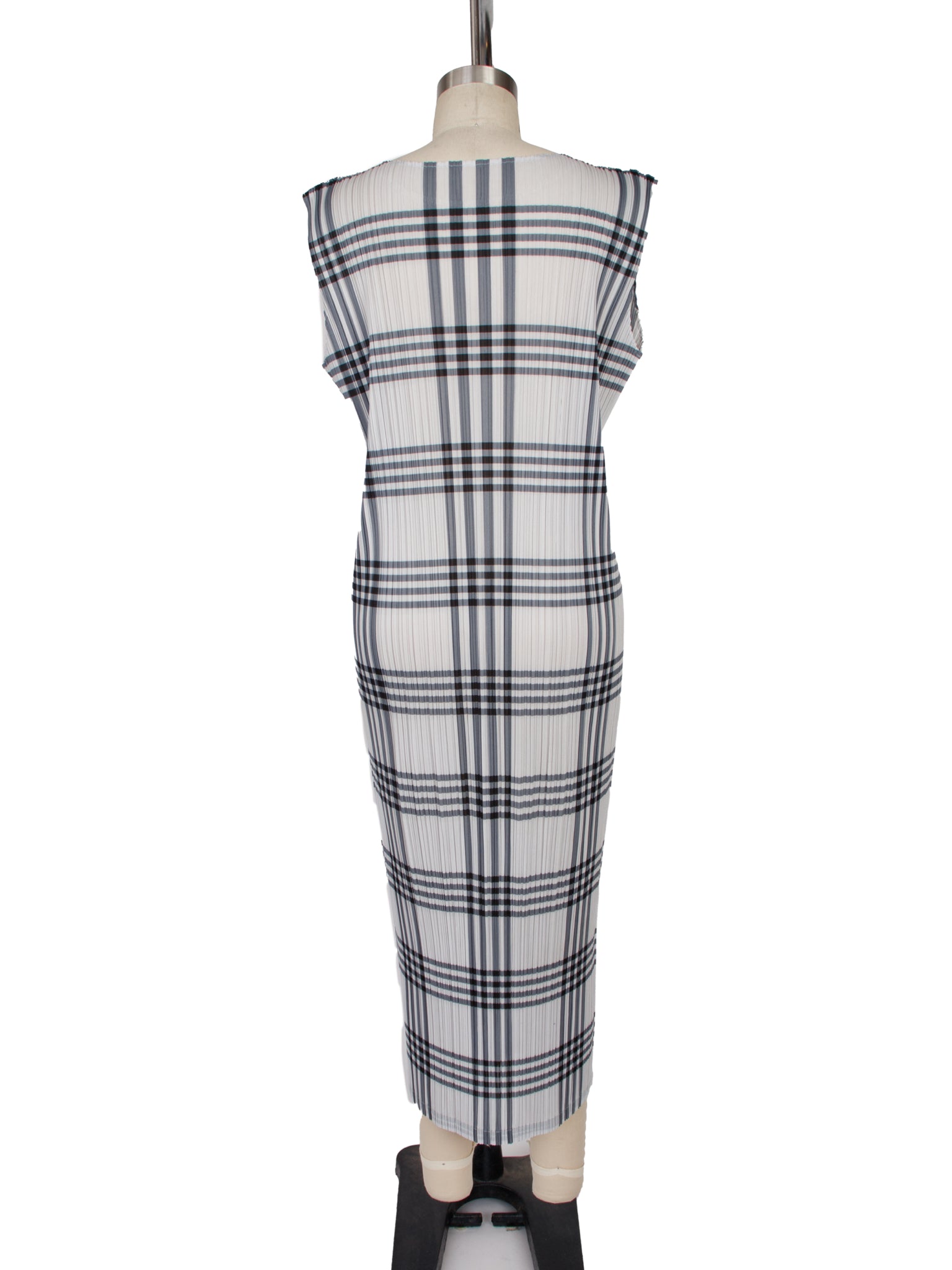 1990s Pleats Please Issey Miyake Plaid Dress