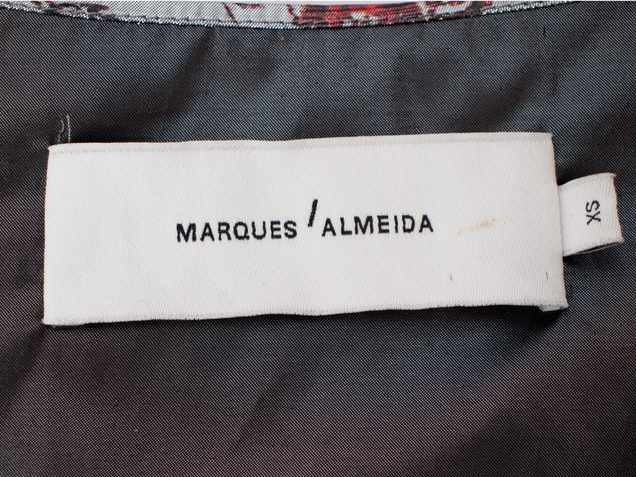 Marques Almeida Silver Lame Floral Print Dress