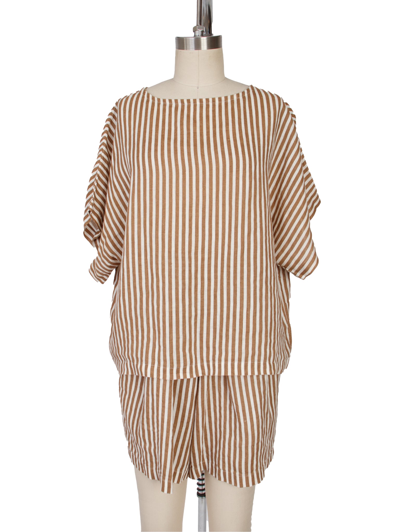 Black Crane Linen Stripe Shorts Set Mercy Vintage Black Crane Linen Stripe Shorts Set Mercy Vintage