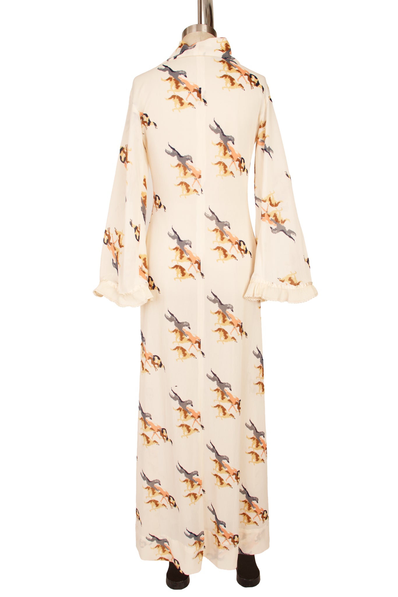 1970s Novelty Dog Print Maxi Dress