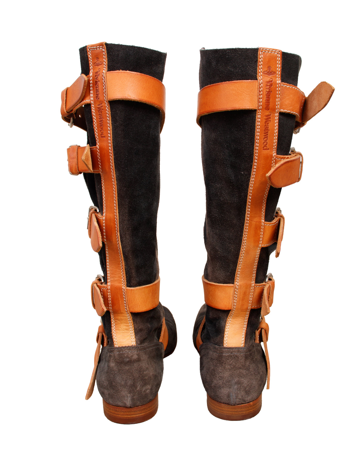 Vivienne Westwood Black Suede Buckle Boots