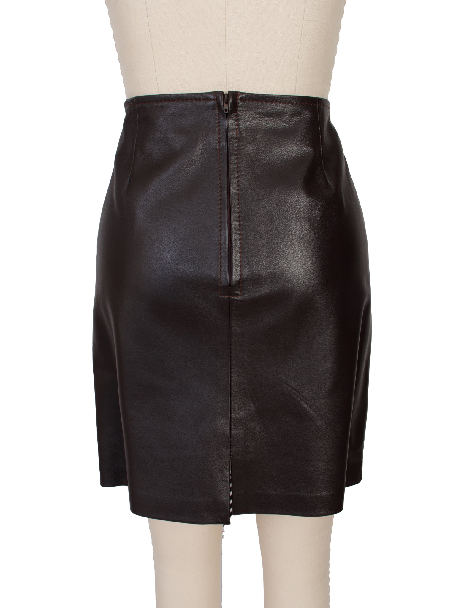 1990's Paris Line Leather Embossed Jacket & Skirt Set