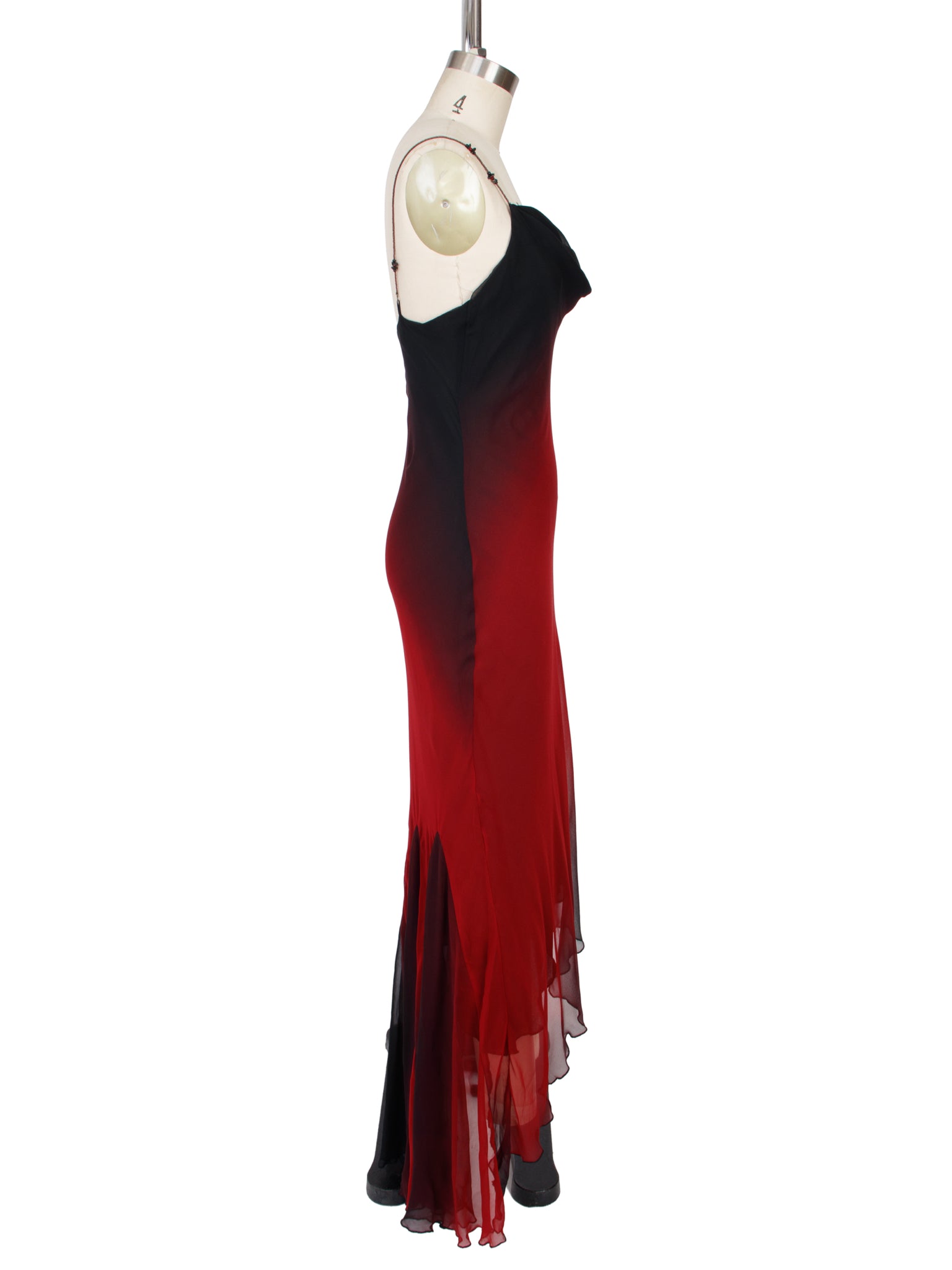 Cache Silk Ombre Beaded Strap Dress