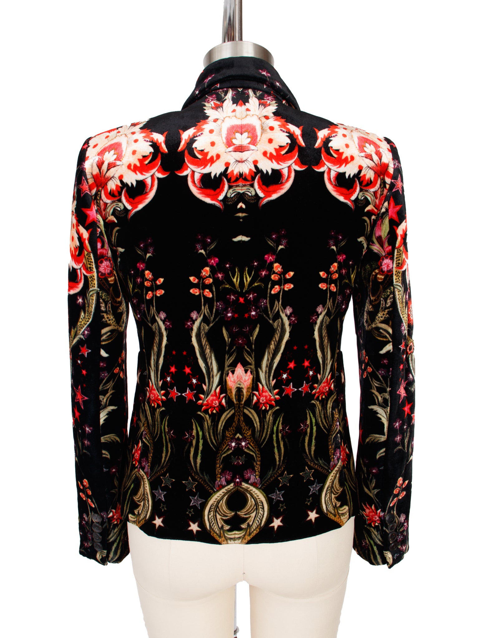 Roberto Cavalli Velvet Floral Print Blazer