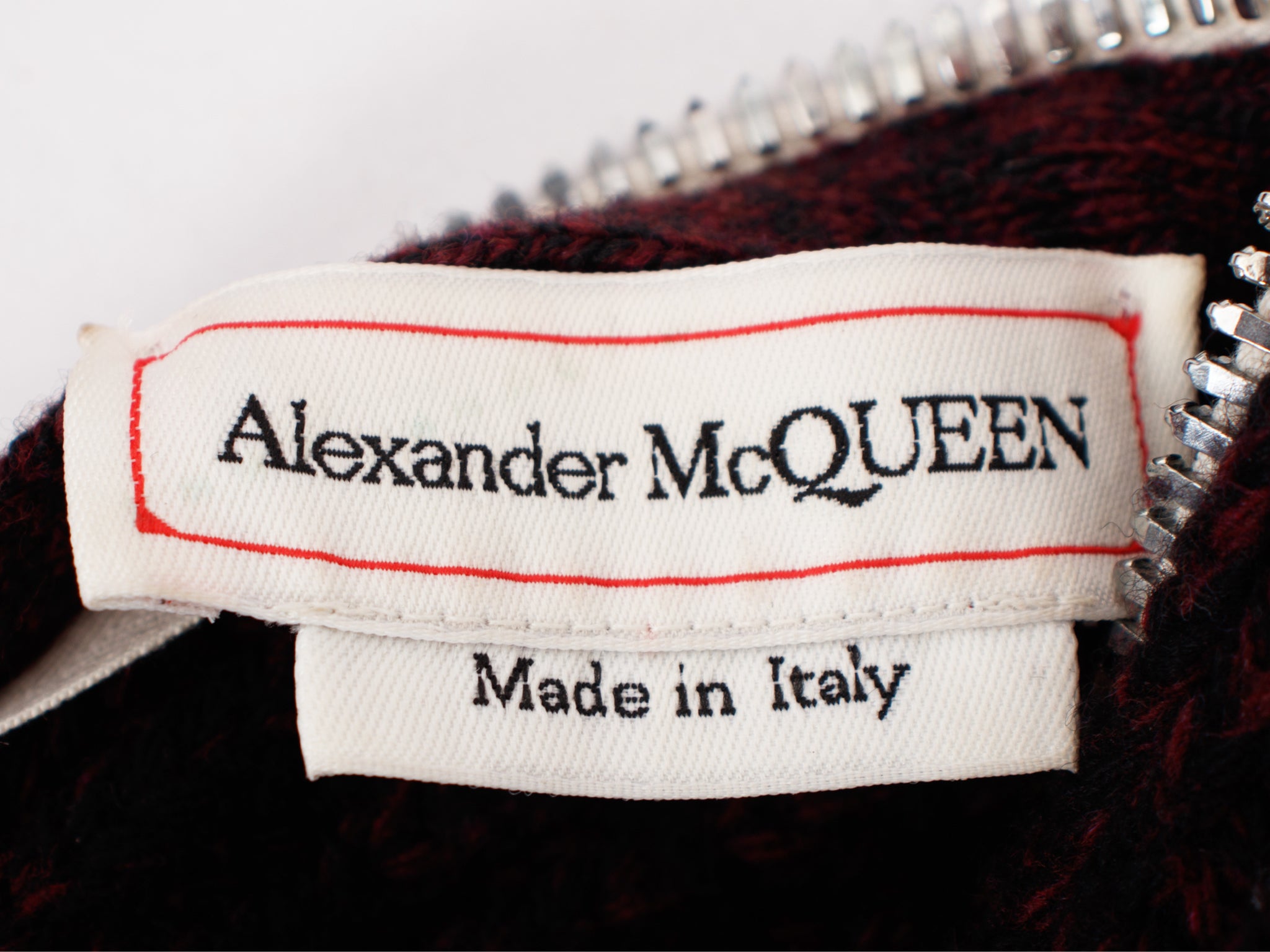 F/W 2021 Alexander McQueen Wool Knit Dual Way Zip Dress