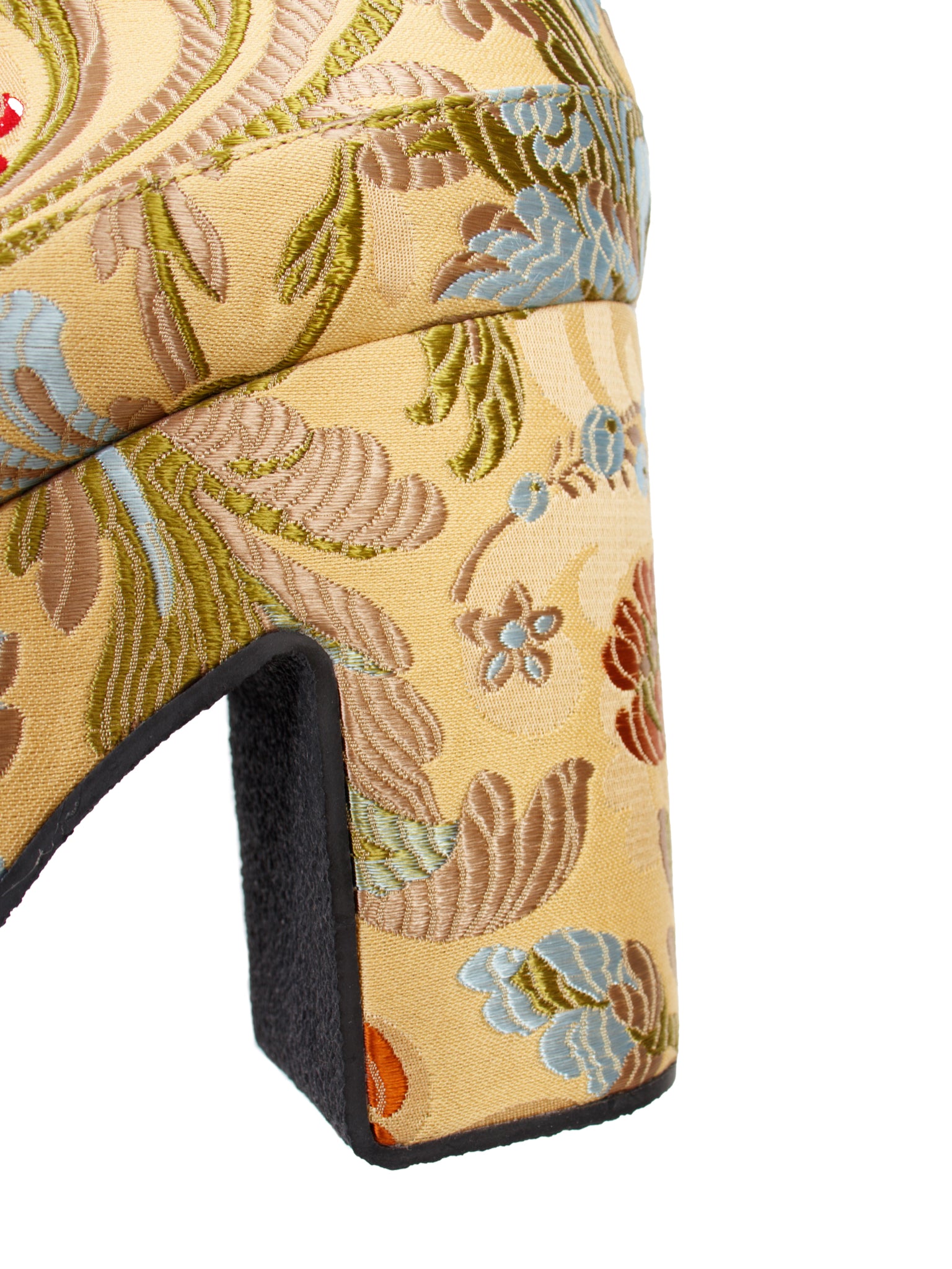 Dries Van Noten Floral Brocade Platform Boots (38.5)