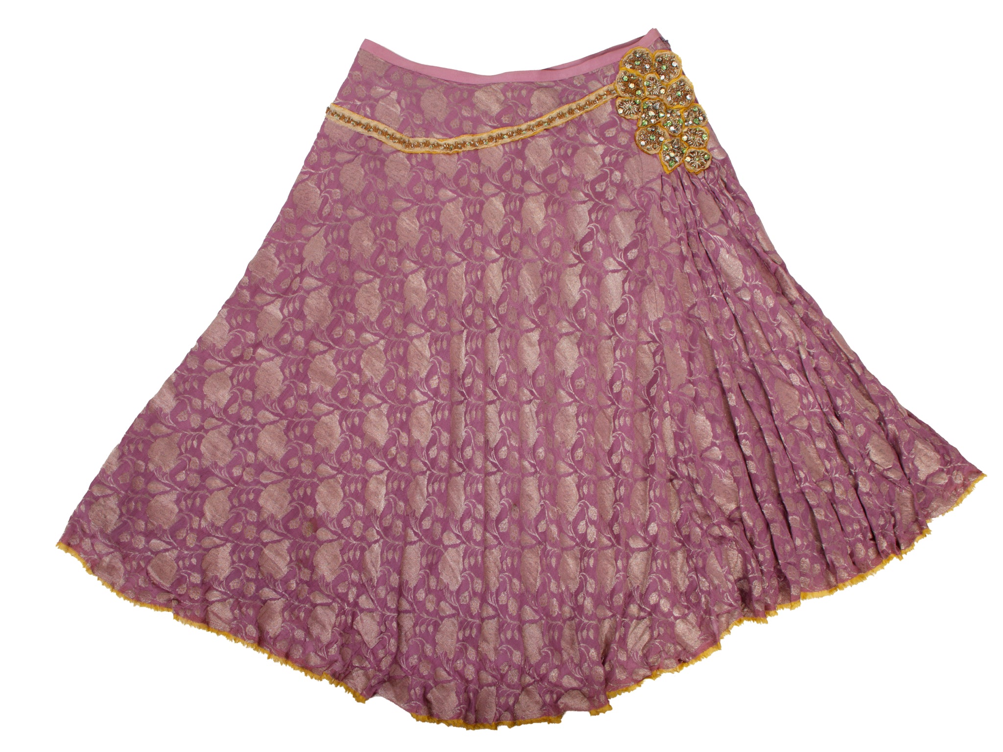 Ann Demeulemeester Jacquard Rhinestone Applique Skirt
