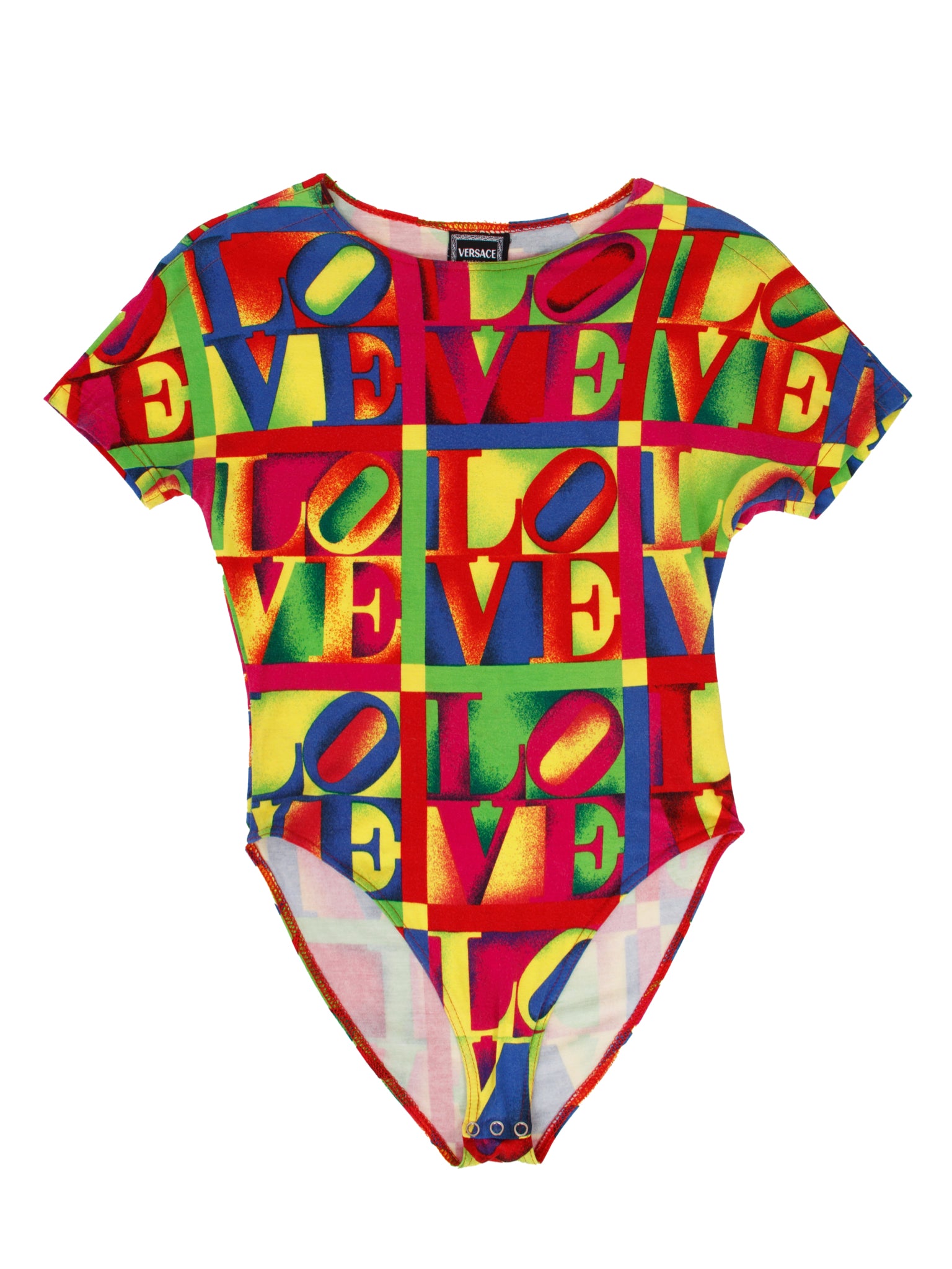 S/S 1991 Versace  Love Pop Art Print Bodysuit
