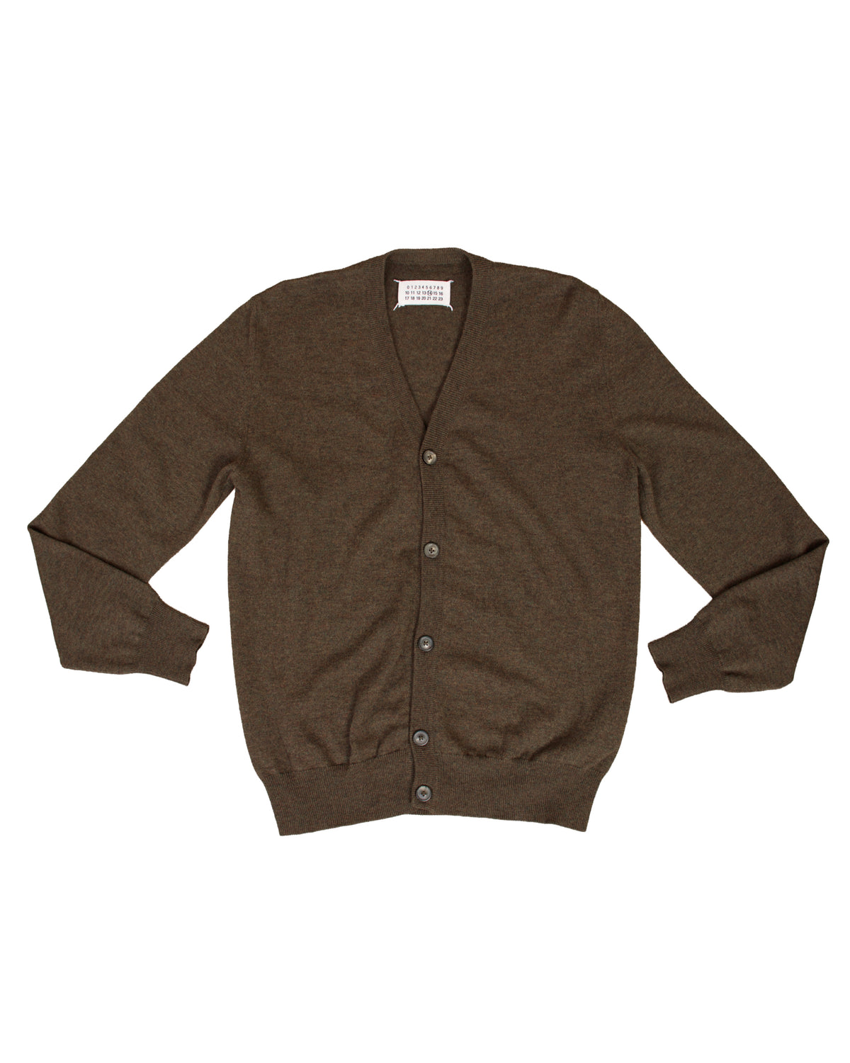 Maison Margiela Wool &  Leather Patch Cardigan