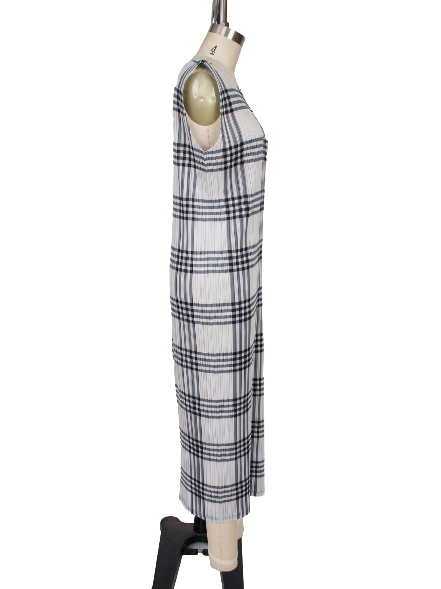 1990s Pleats Please Issey Miyake Plaid Dress