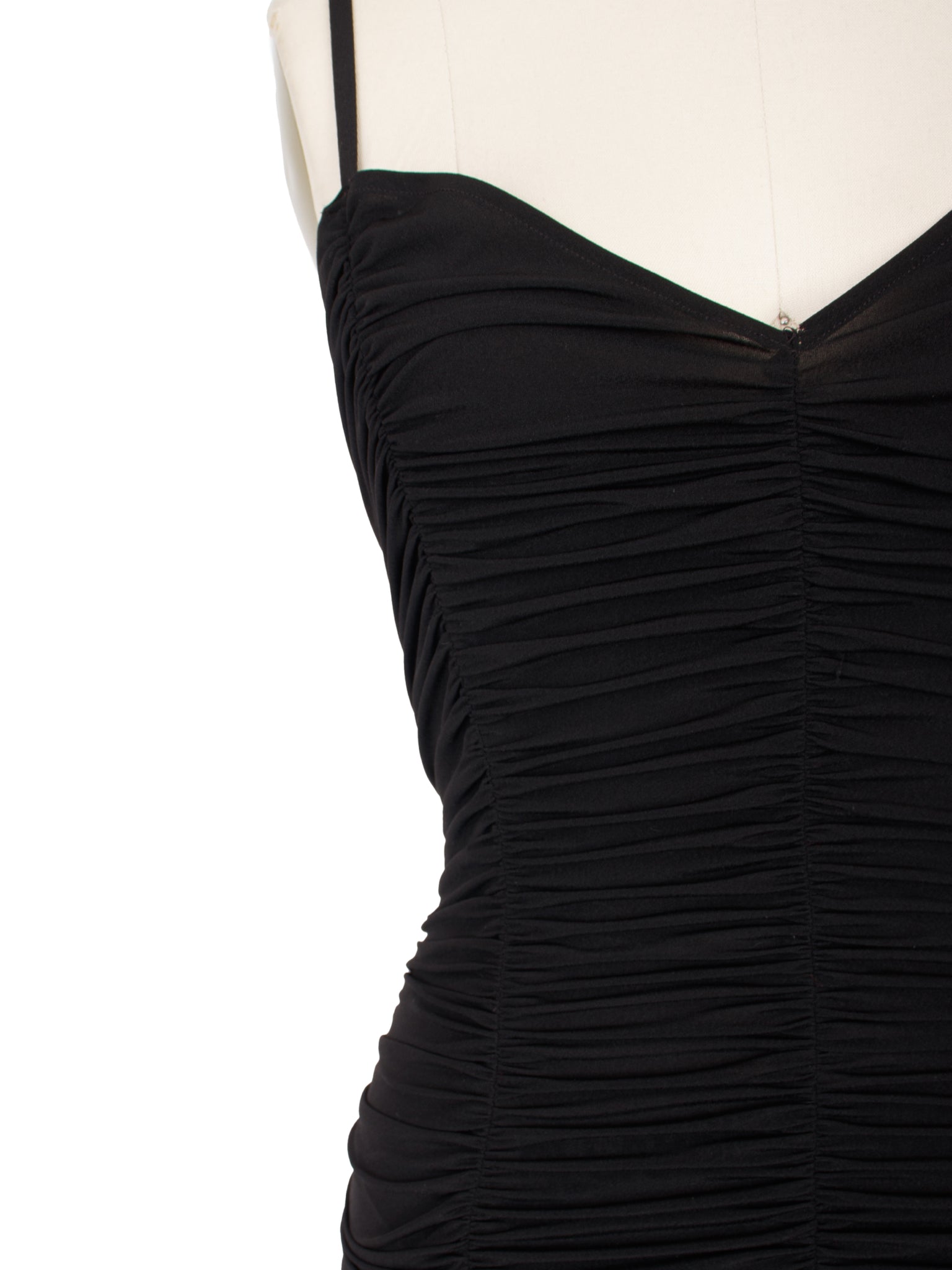1980s Norma Kamali Ruched Maxi Slip Dress