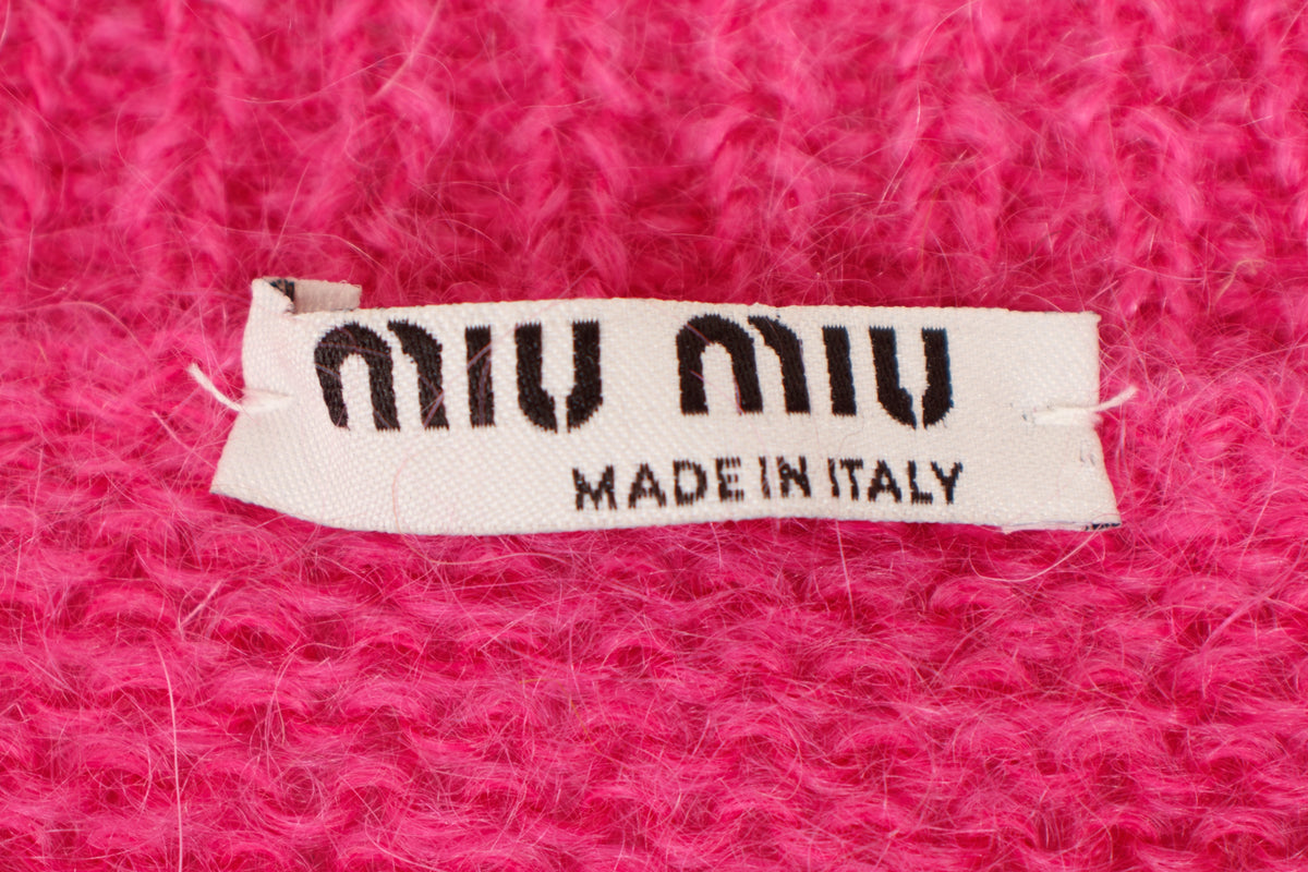 2019 Miu Miu Mohair Crochet Stripe Sweater