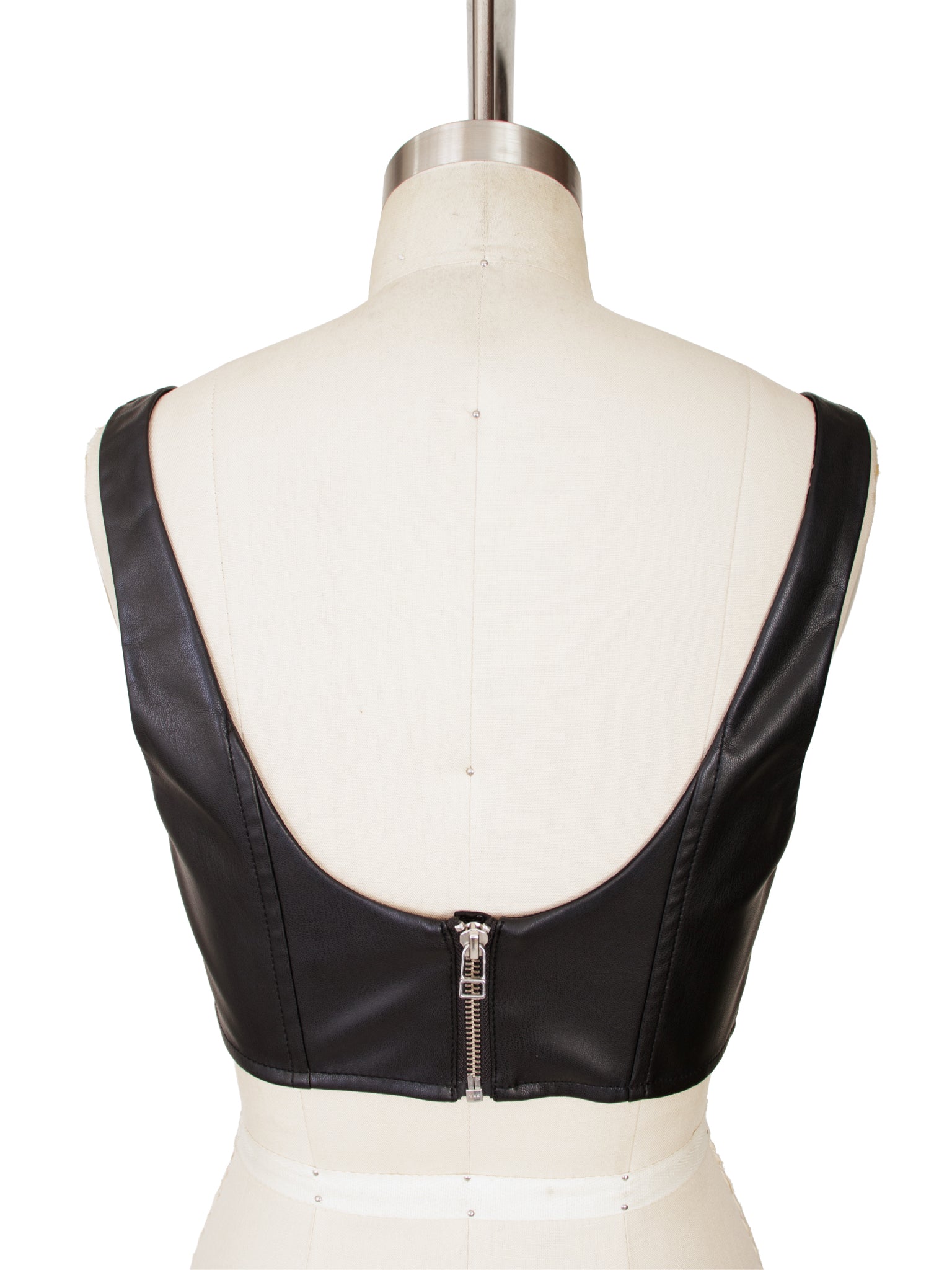 Staud Faux Leather Bralette Top