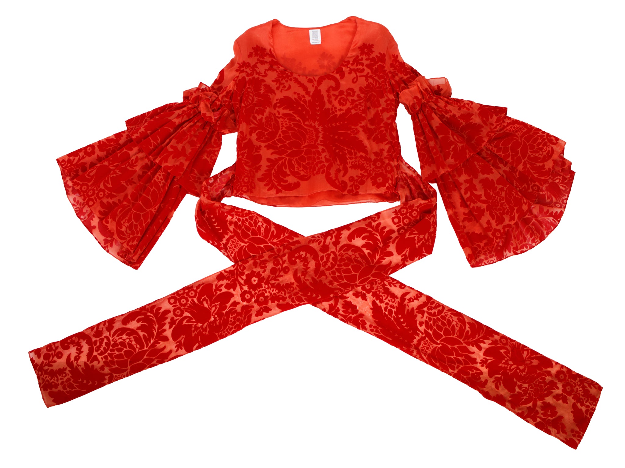 Rosie Assoulin Silk Velvet Floral Devore Blouse