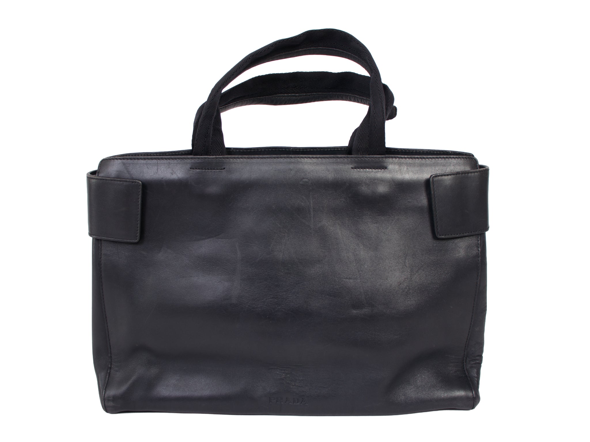 Prada Vitello & Nylon Logo City Tote