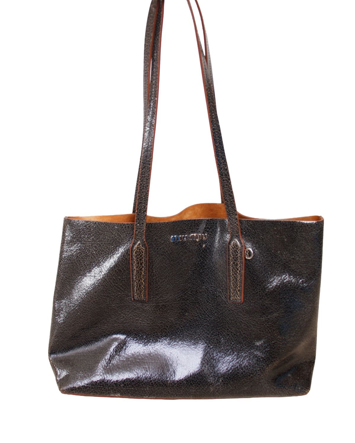 Miu Miu Cracked Leather Tote