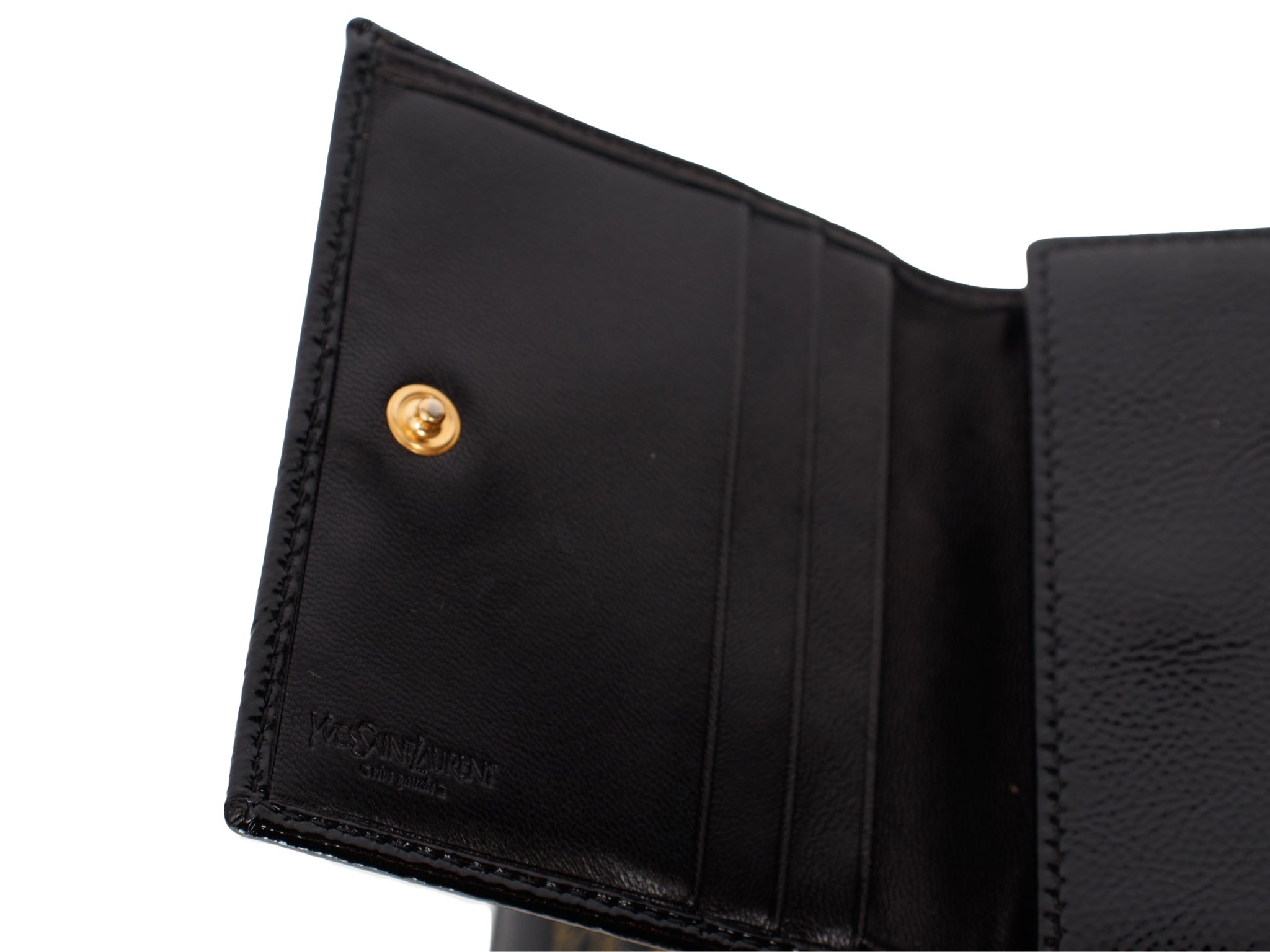 Yves Saint Laurent Y Mail Patent Leather Wallet