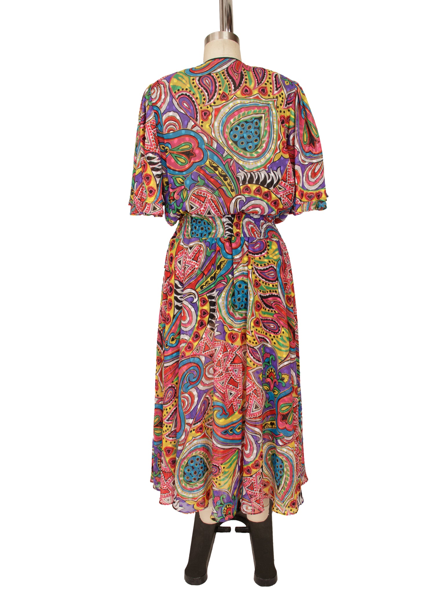 Diane Freis Georgette Abstract Paisley Print Dress
