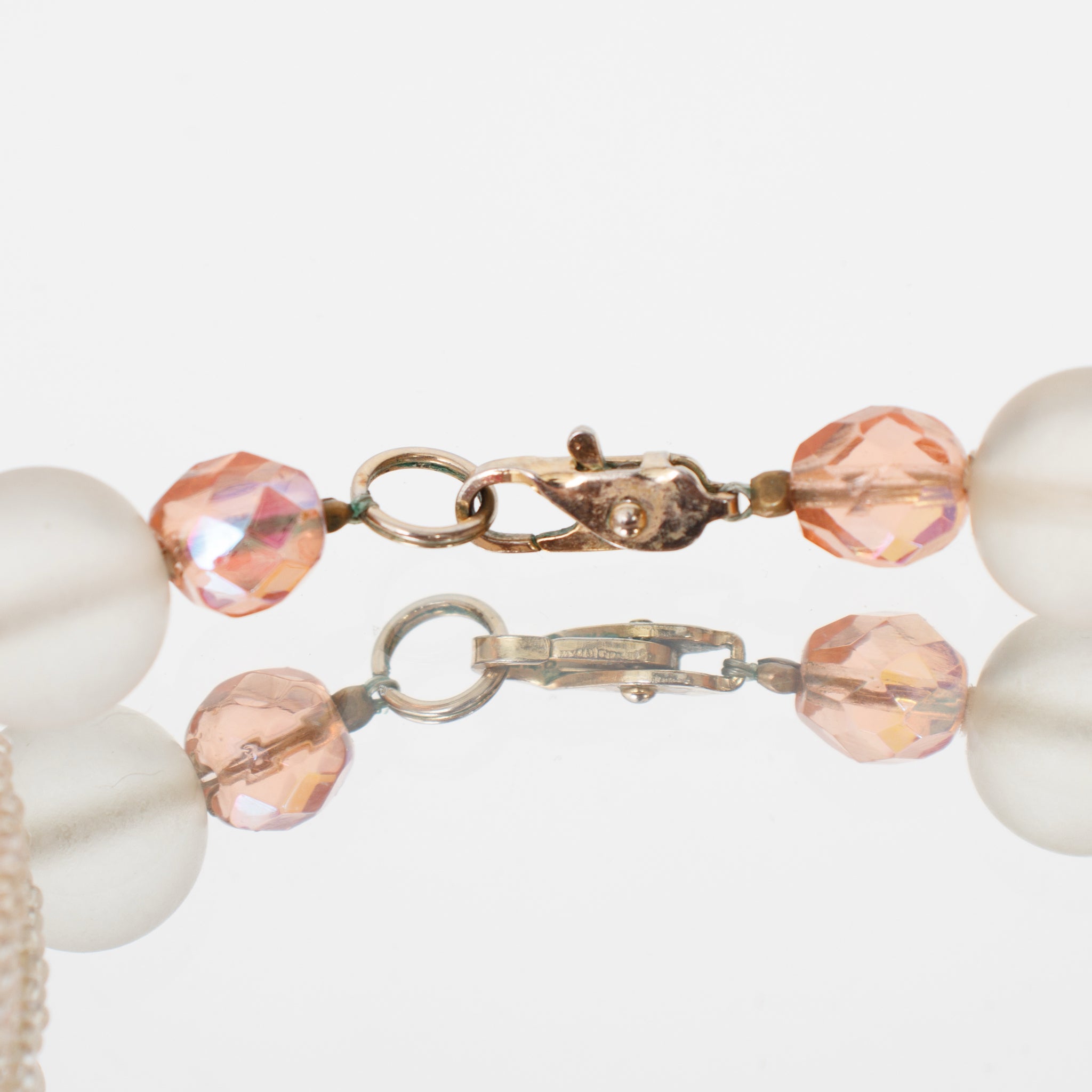 Rose Quartz & Crystal Multi-Strand Beaded Cala Lily Necklace