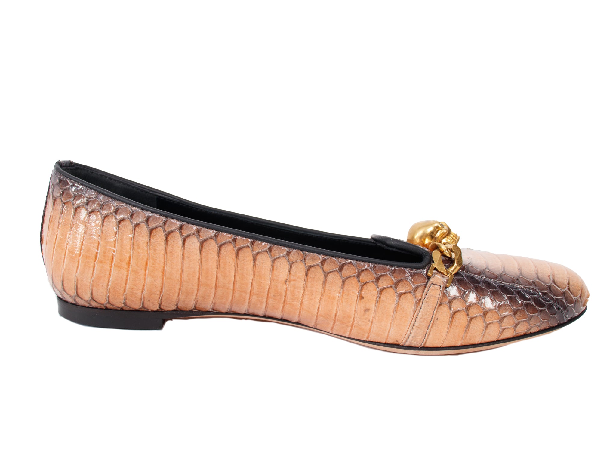 Alexander McQueen Python & Skull Chain Loafers