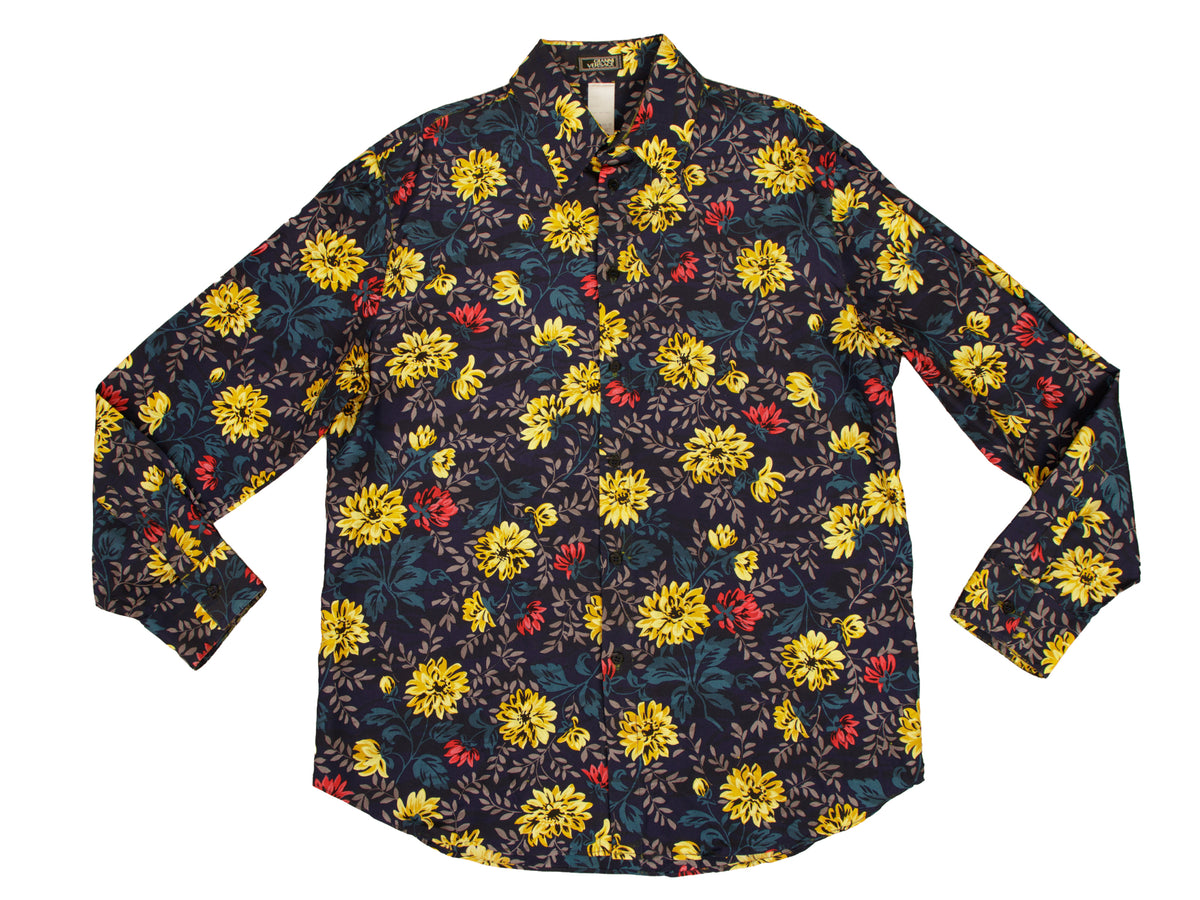 Gianni Versace Floral Silk Button Up