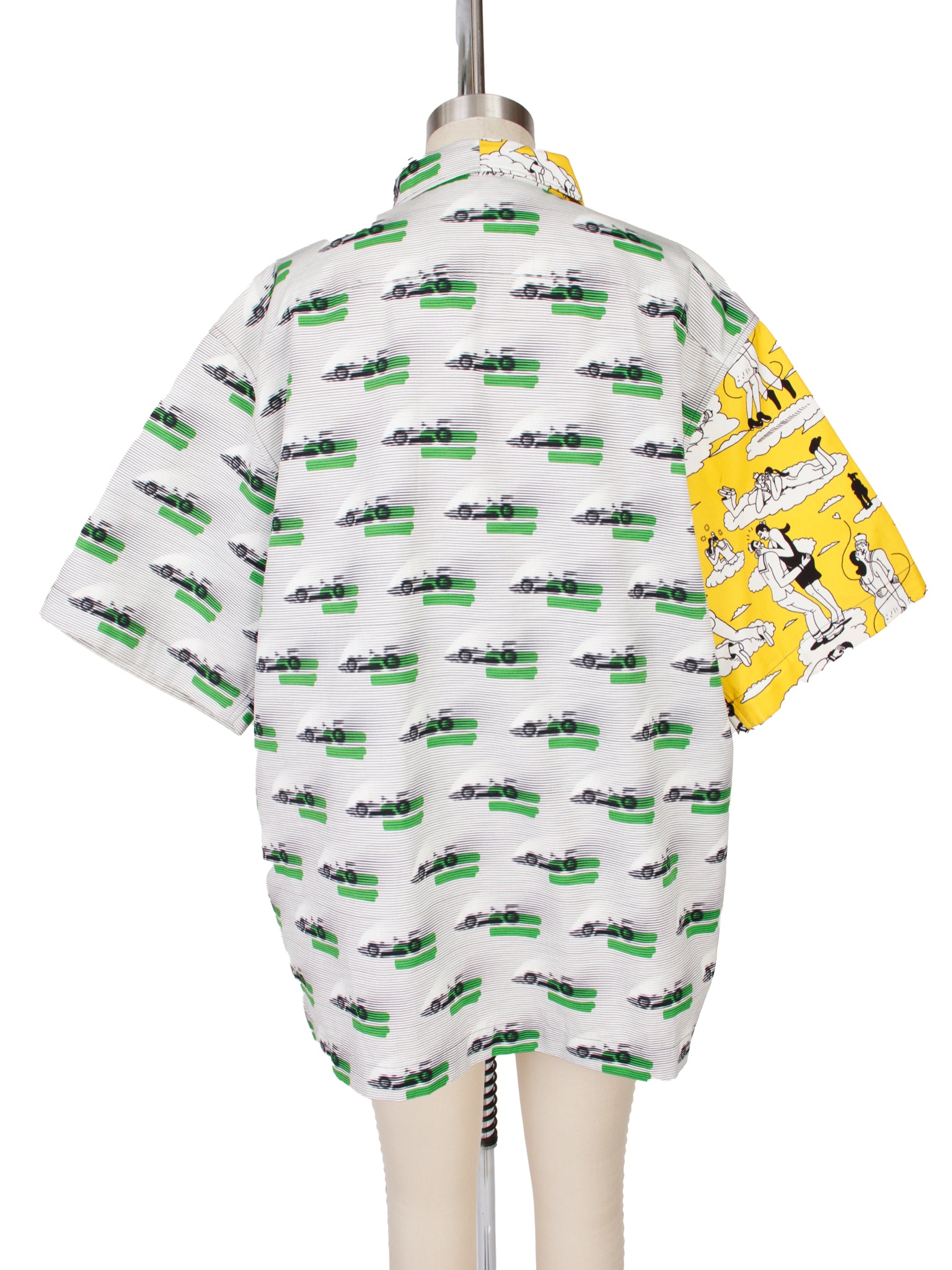 Prada Double Match Poplin Split Button Up Shirt