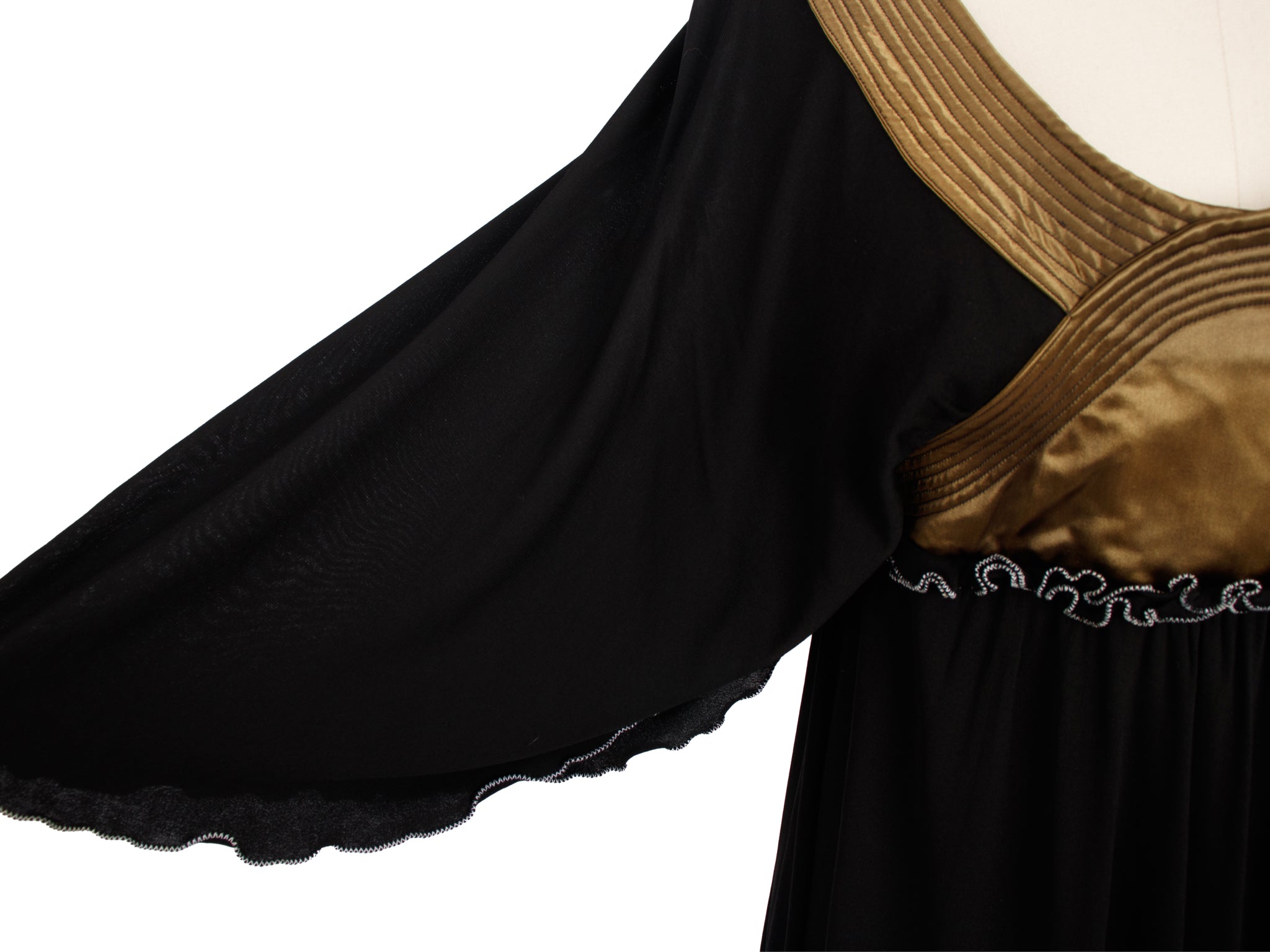 Zandra Rhodes Crepe & Quilted Satin Dress