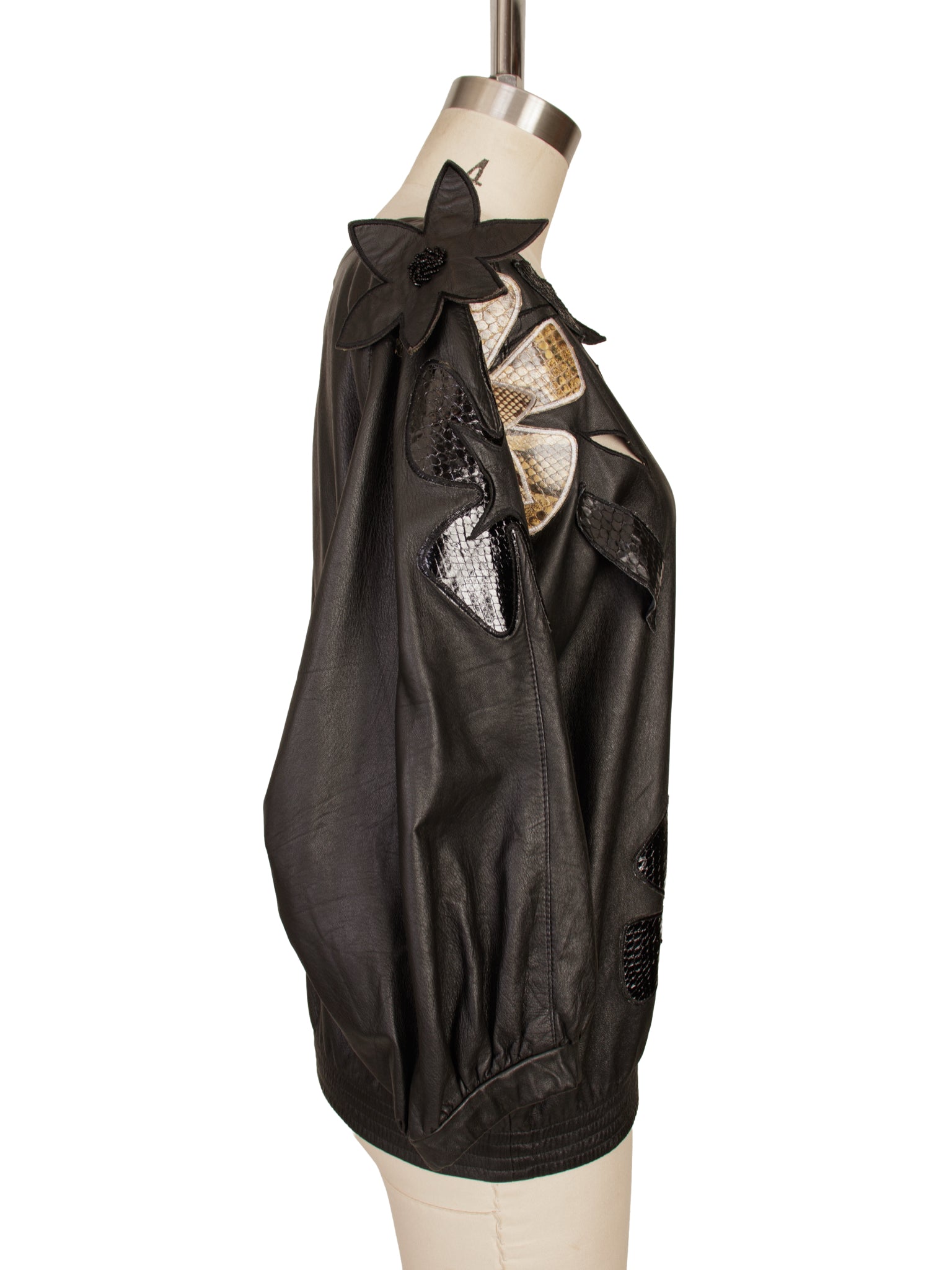 1980s Penny Howson Leather Applique Blouse