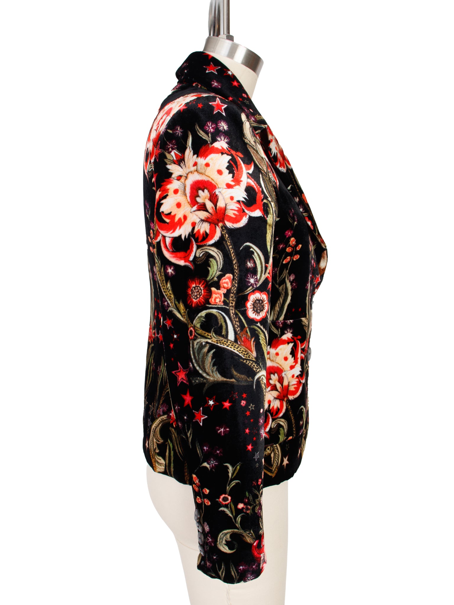 Roberto Cavalli Velvet Floral Print Blazer