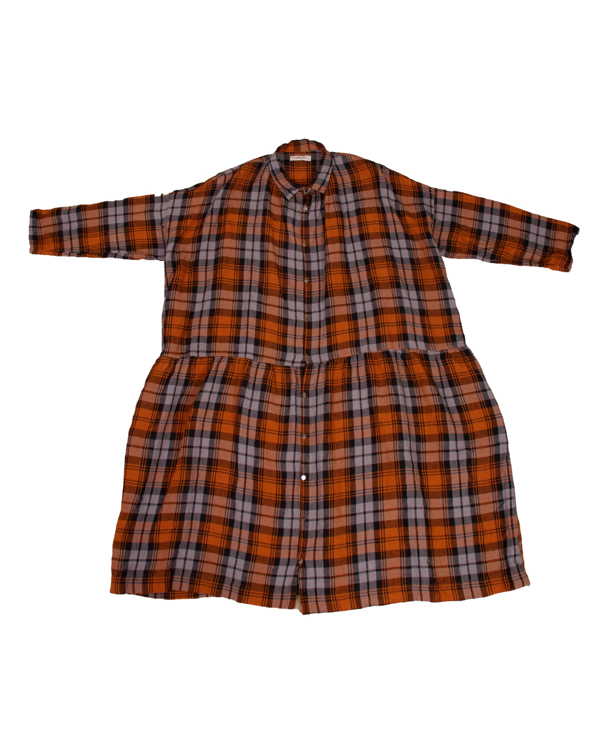 Ichi Antiquities Linen Check Dress