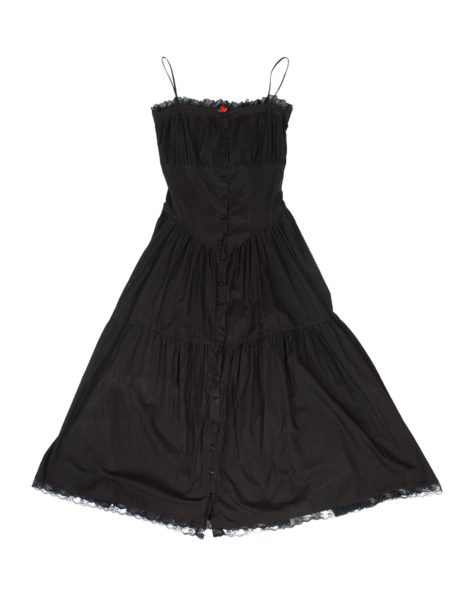 1980s Betsey Johnson Punk Label Tiered Dress