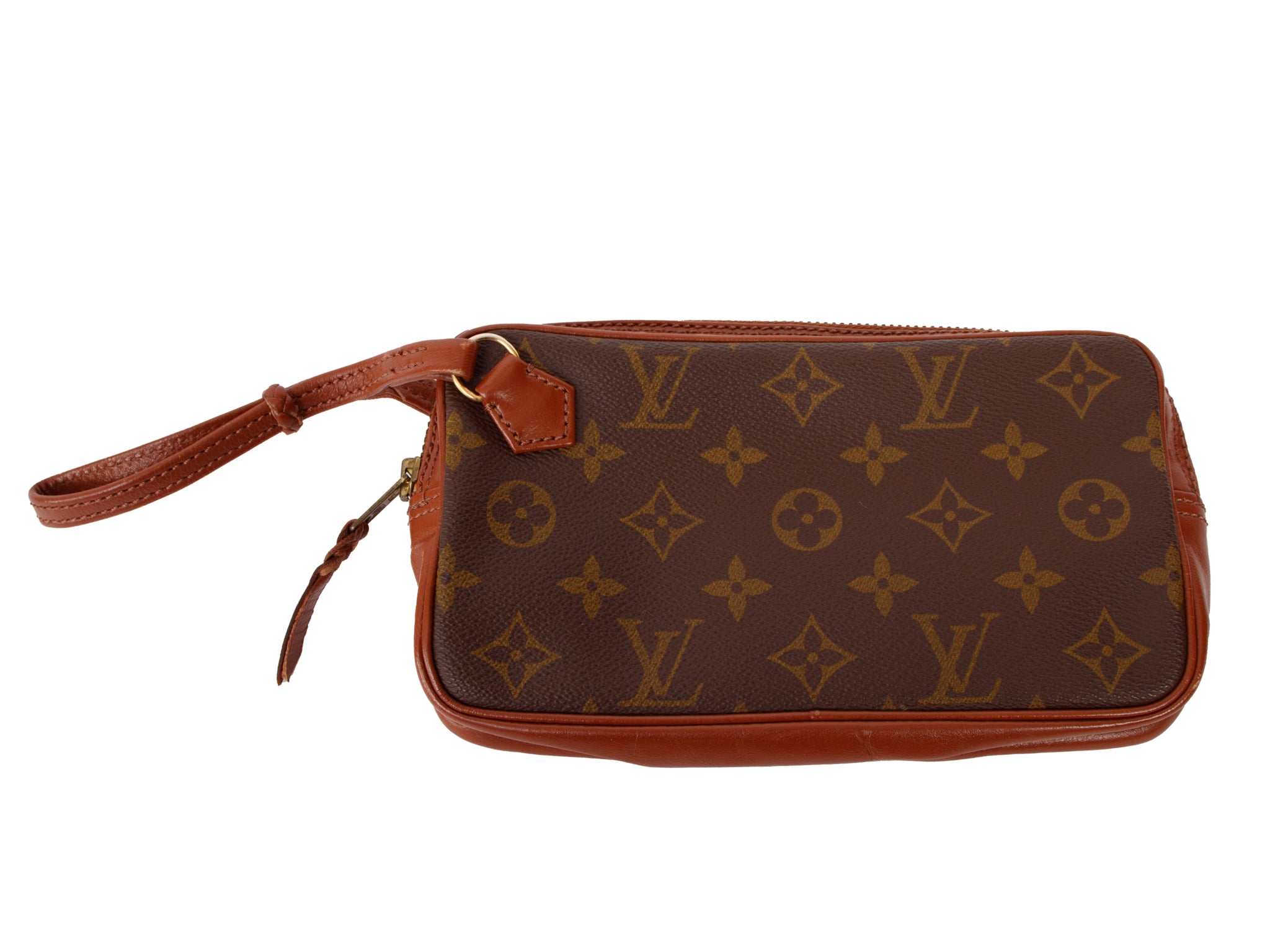 Louis Vuitton Leather Monogram Wristlet Clutch