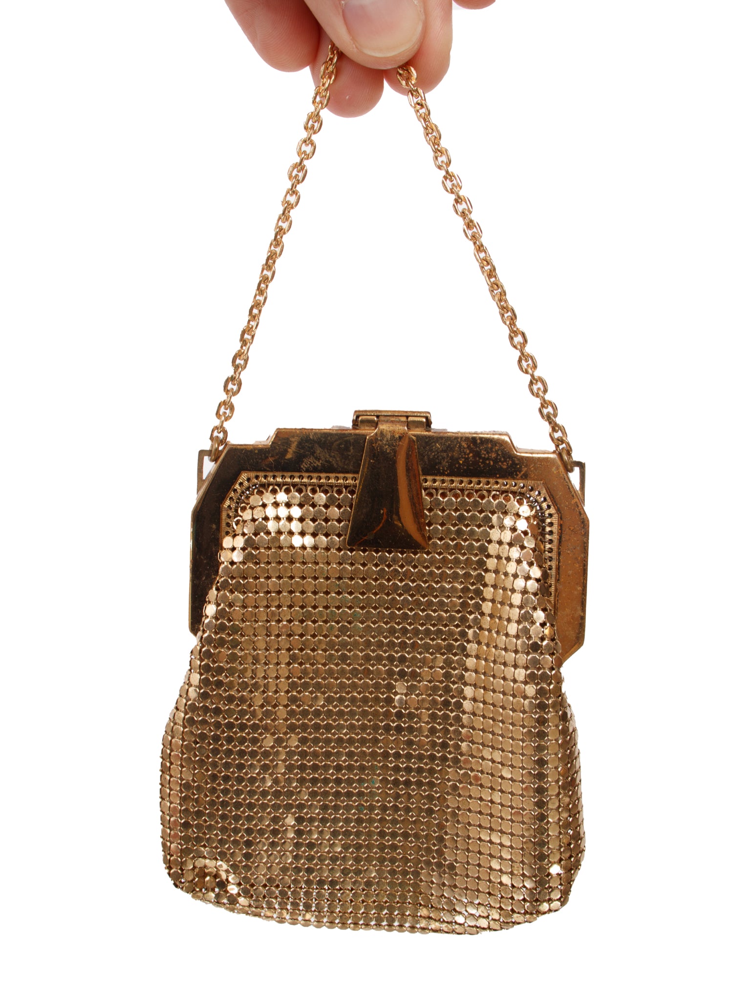 Whiting & Davis Gold-Tone Mesh Coin Purse