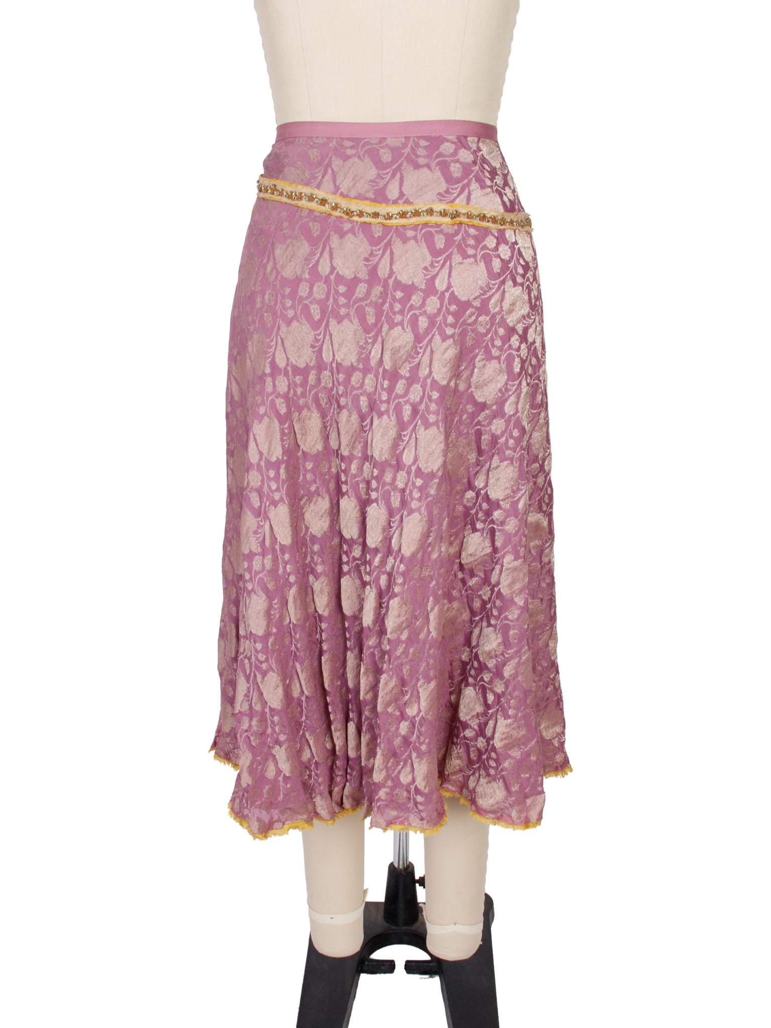 Ann Demeulemeester Jacquard Rhinestone Applique Skirt