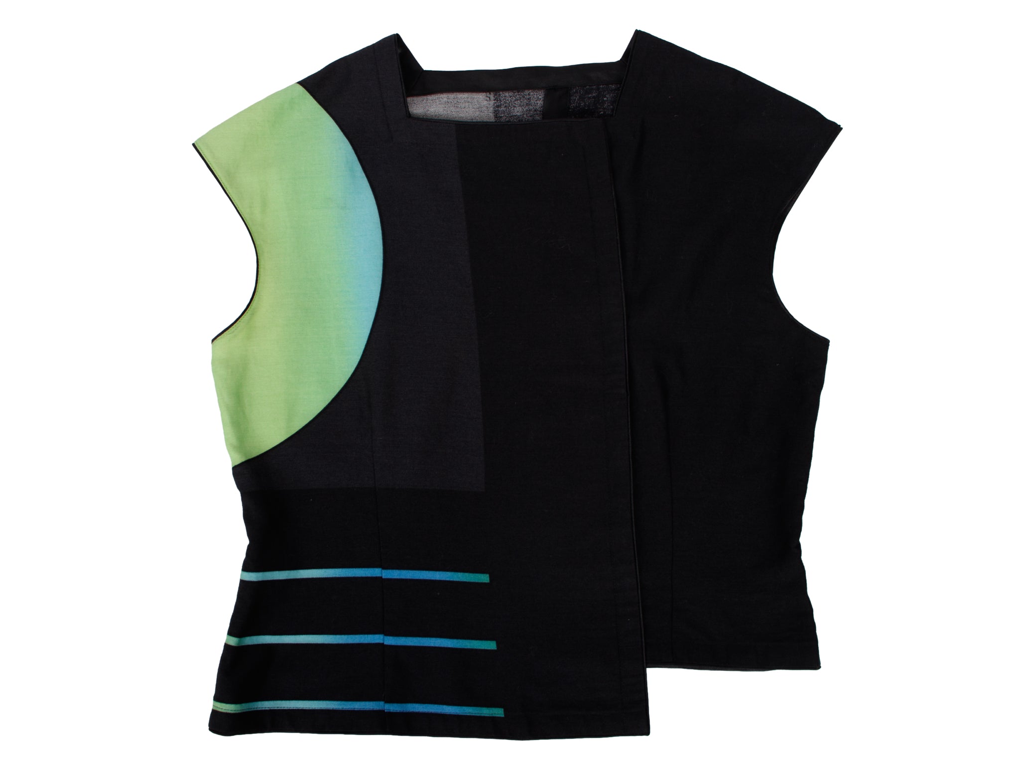 1980s Silk Asymmetrical Graphic Skirt Set