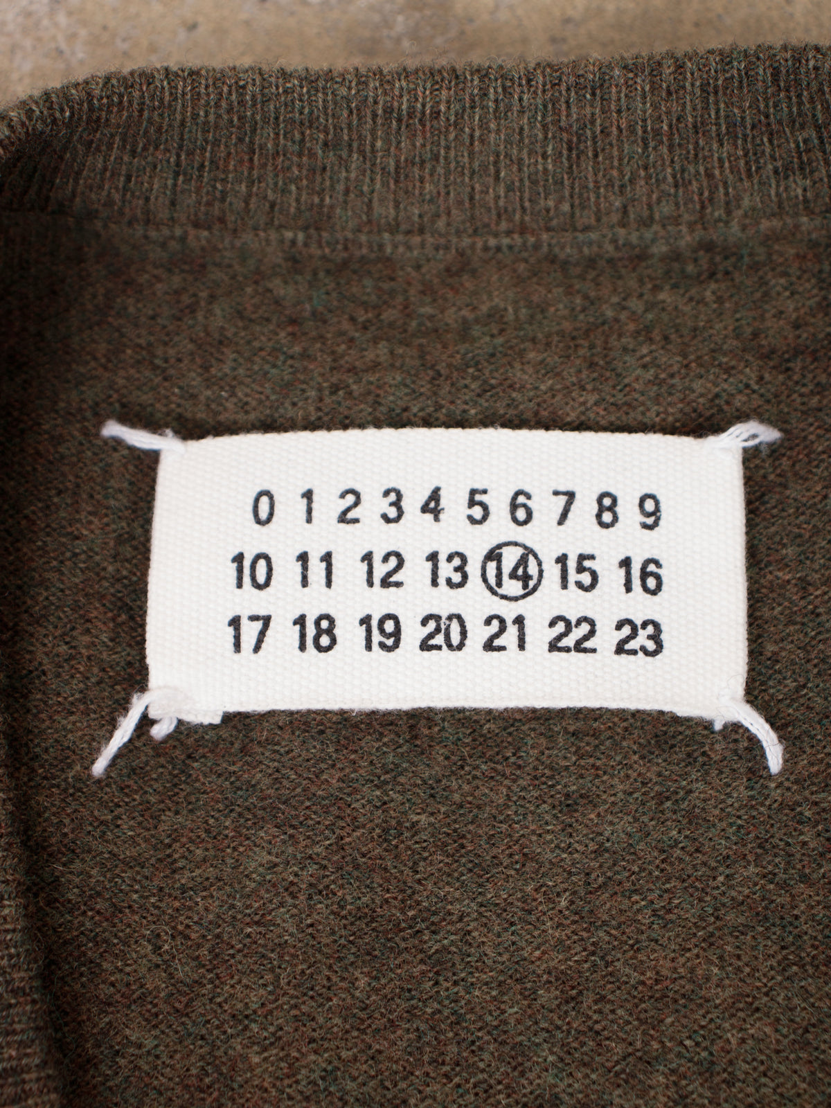 Maison Margiela Wool &  Leather Patch Cardigan