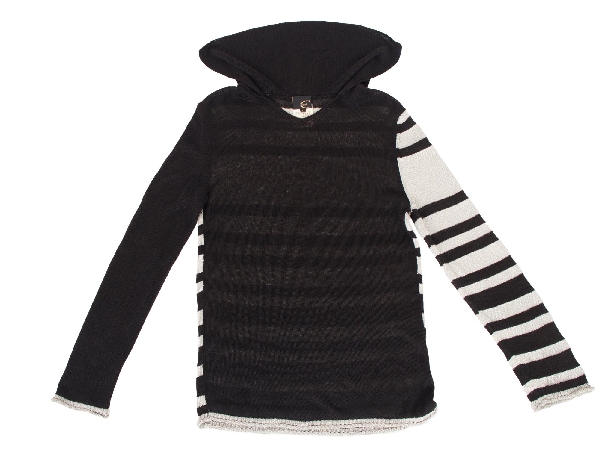 Just Cavalli Linen Blend Logo Open Knit Sweater
