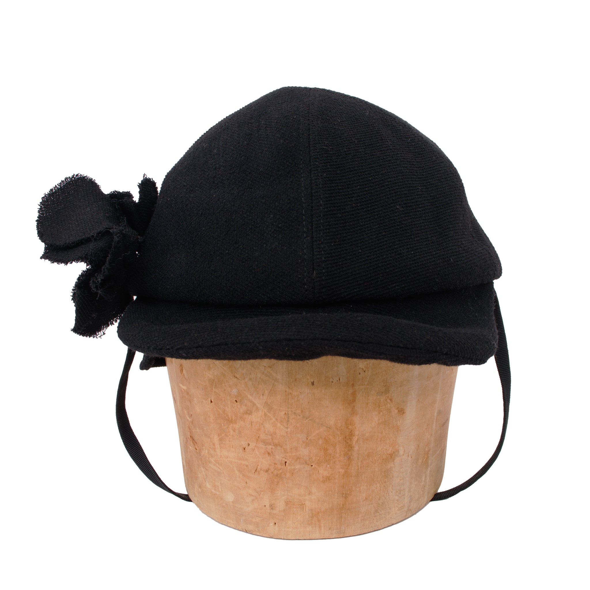 Chanel CC Camelia Wool Riding Cap