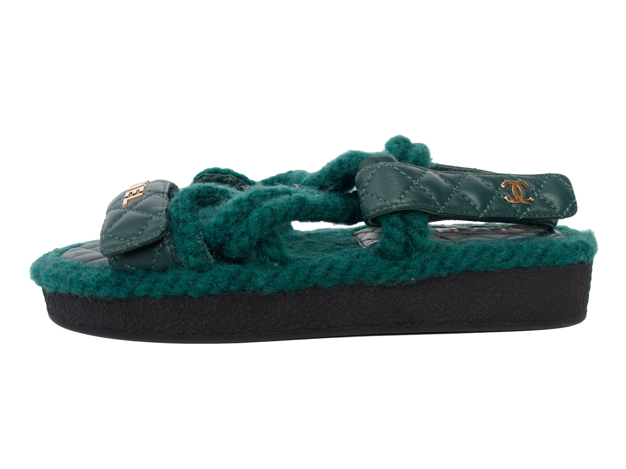 Chanel Lambskin Quilted Interlocking CC Sandals