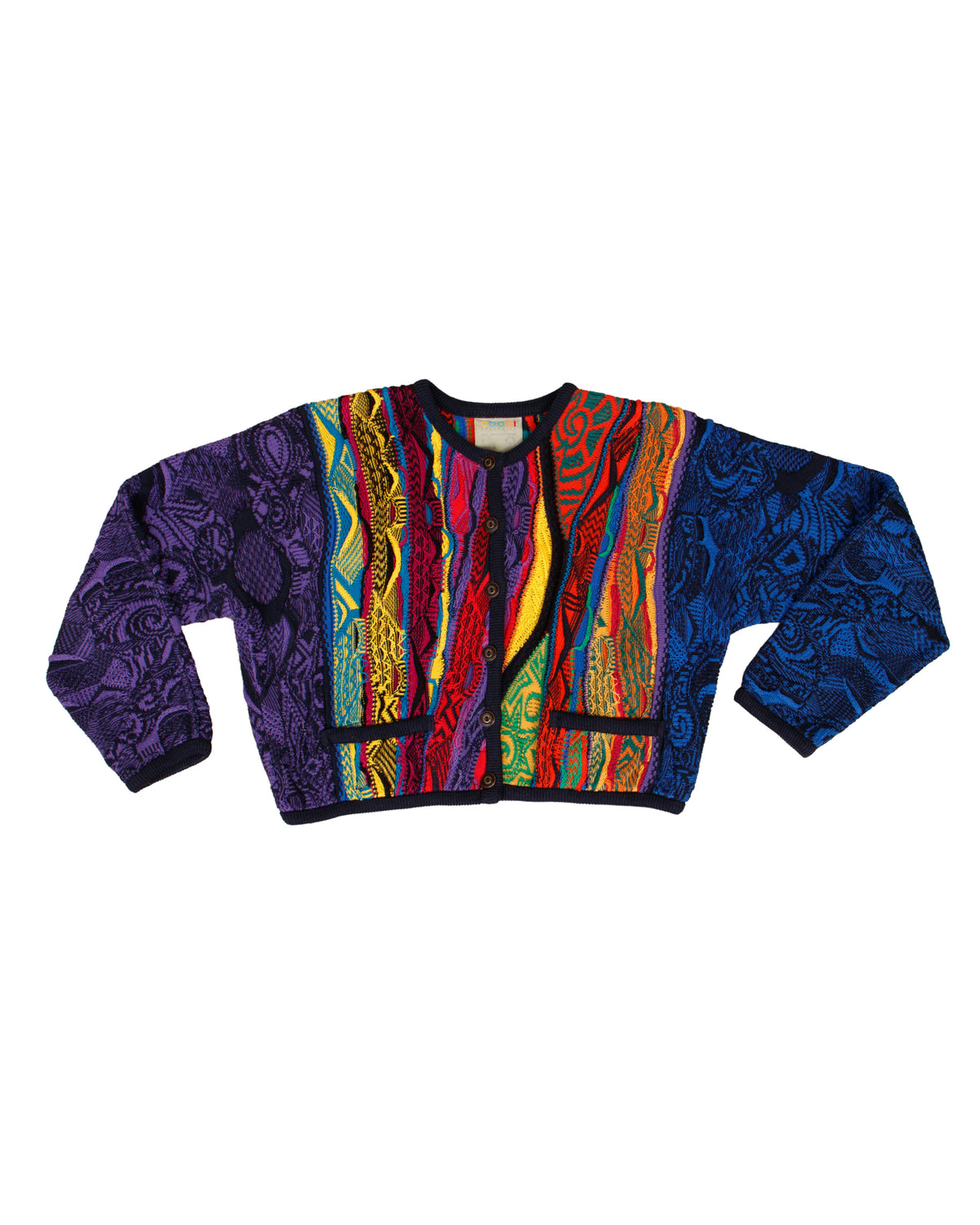 Coogi 3D Knit Cropped Cardigan