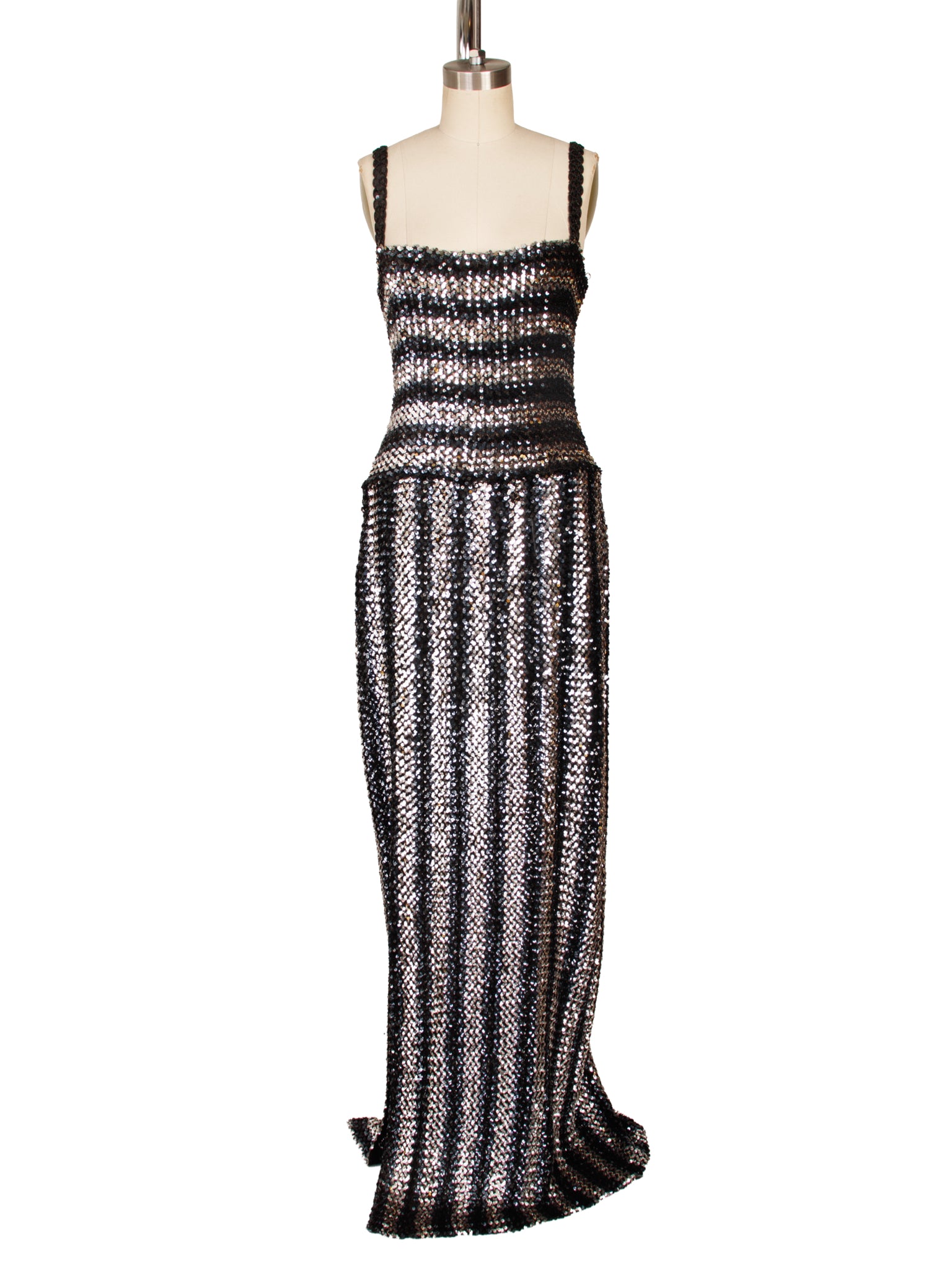 1970s Courreges Sequin Knit Gown