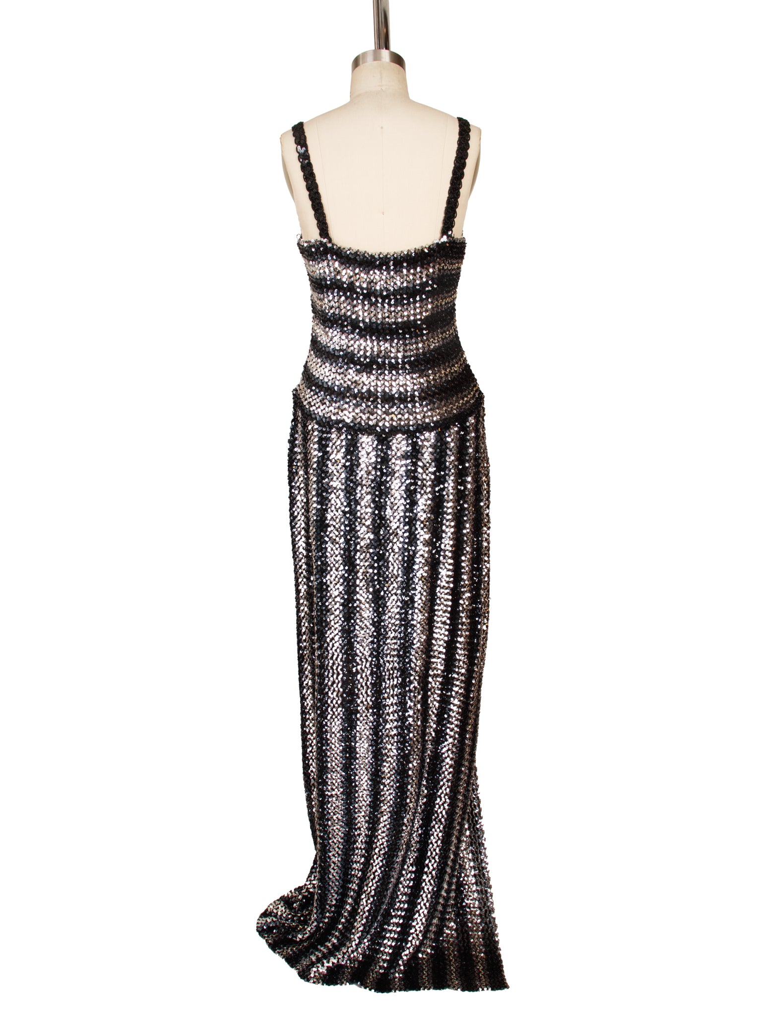 1970s Courreges Sequin Knit Gown