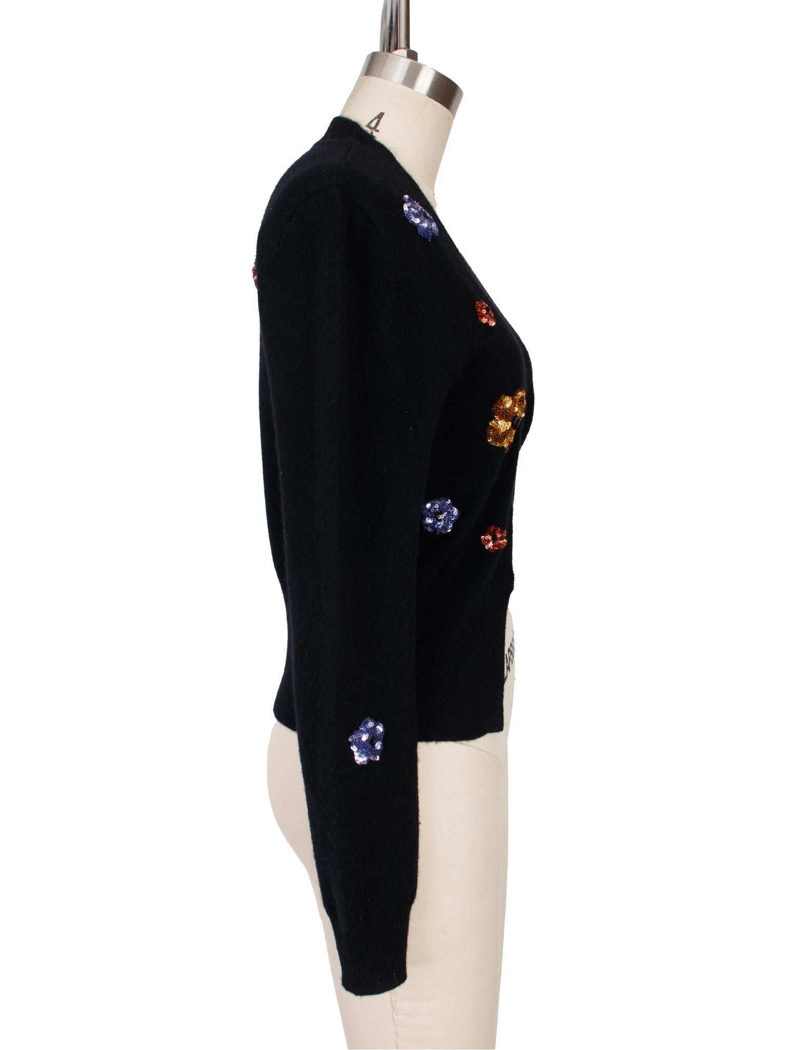 Le Superbe Cashmere Floral Sequin Cardigan