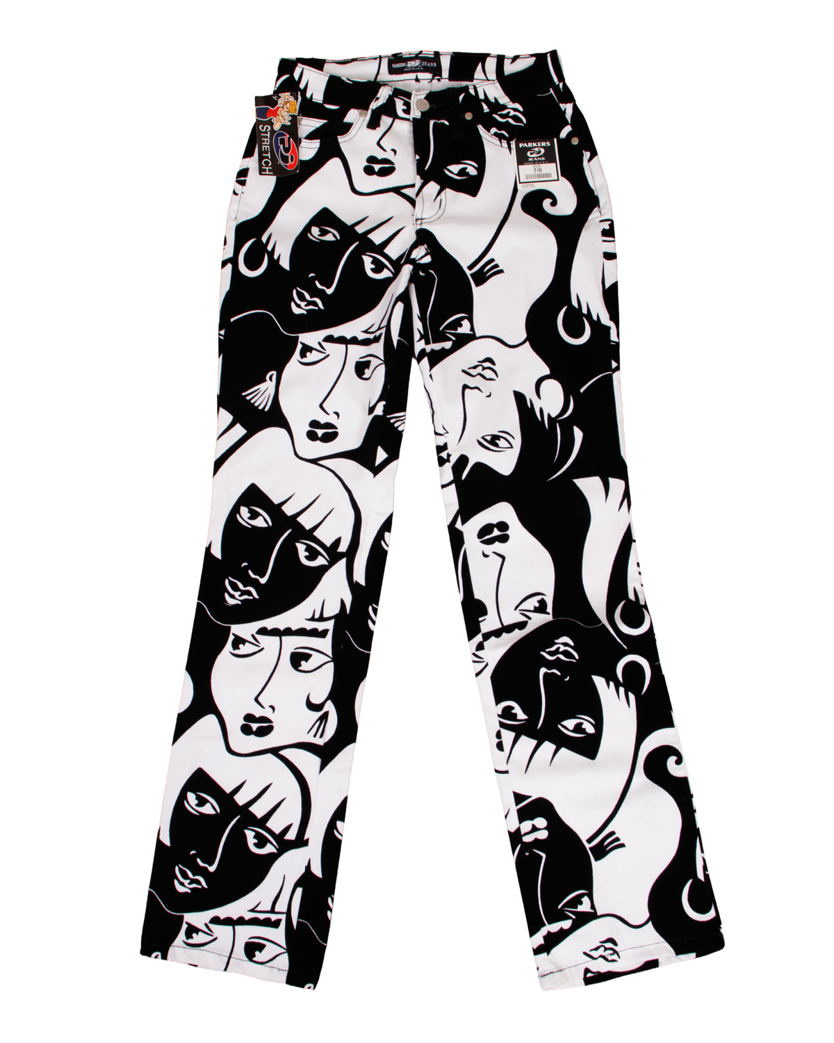 1990s Parkers Jeans Faces Velvet Flocked Pants