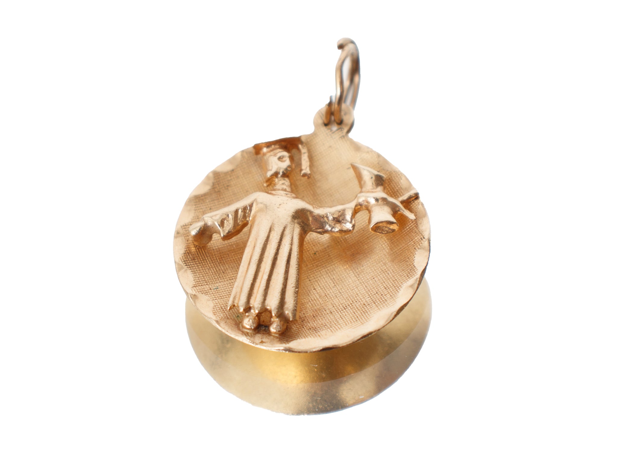 14K Gold Round Graduation Charm