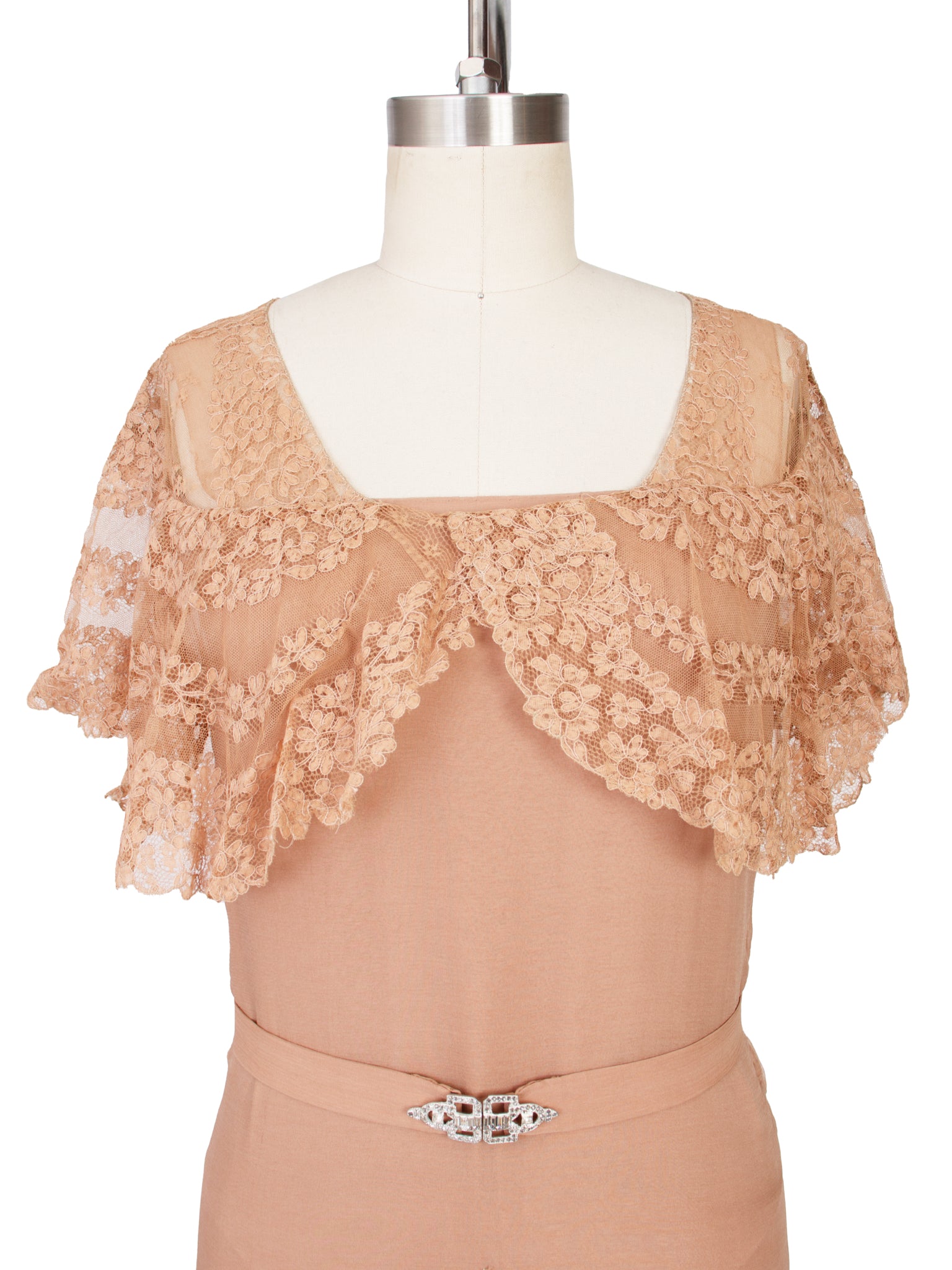 1930's Chiffon & Lace Evening Dress Set